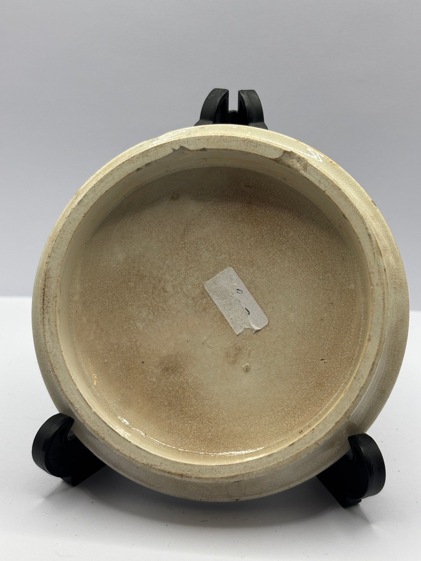 Old Prattware lid, victorian pot lid. The late prince consort.  Pratt lid. Damages