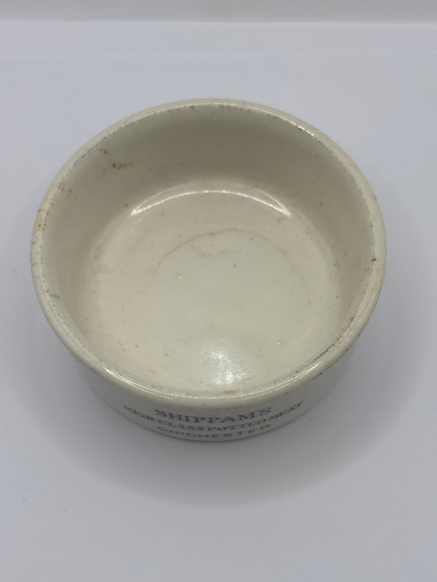 Old advertising meat paste pot, Shippams high class potted meat