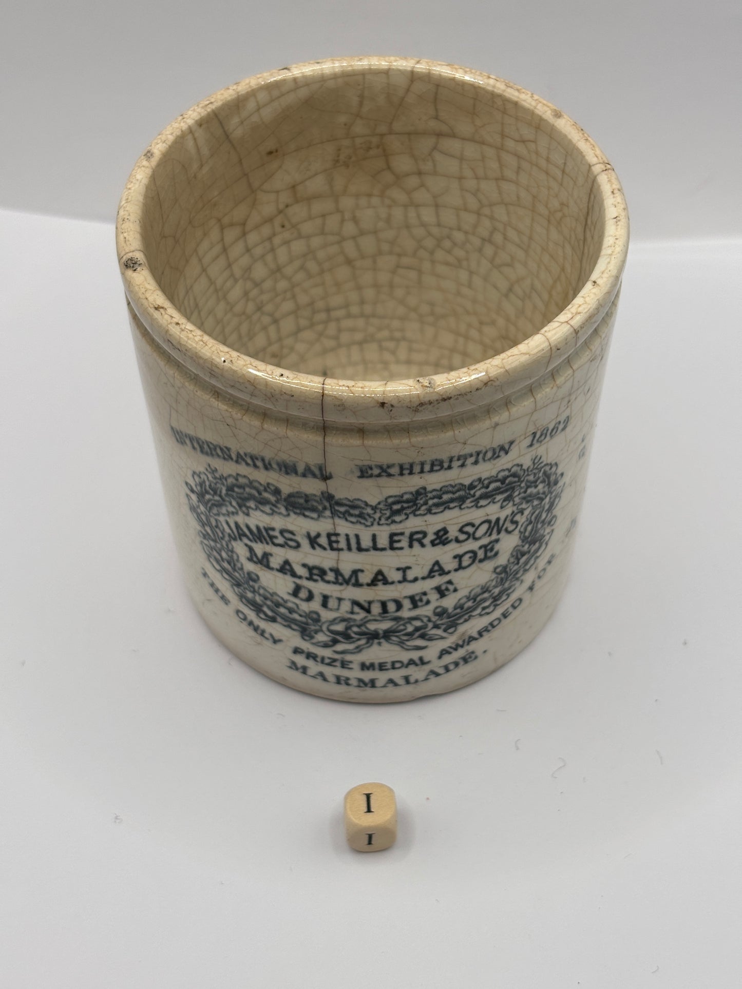 Old 1lb James Keiller Dundee marmalade Jar. Earlier design (i)