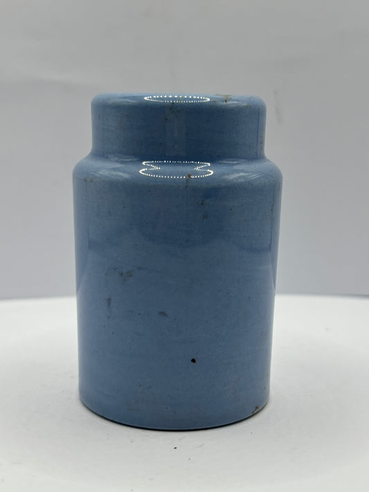 Small old blue stoneware pot