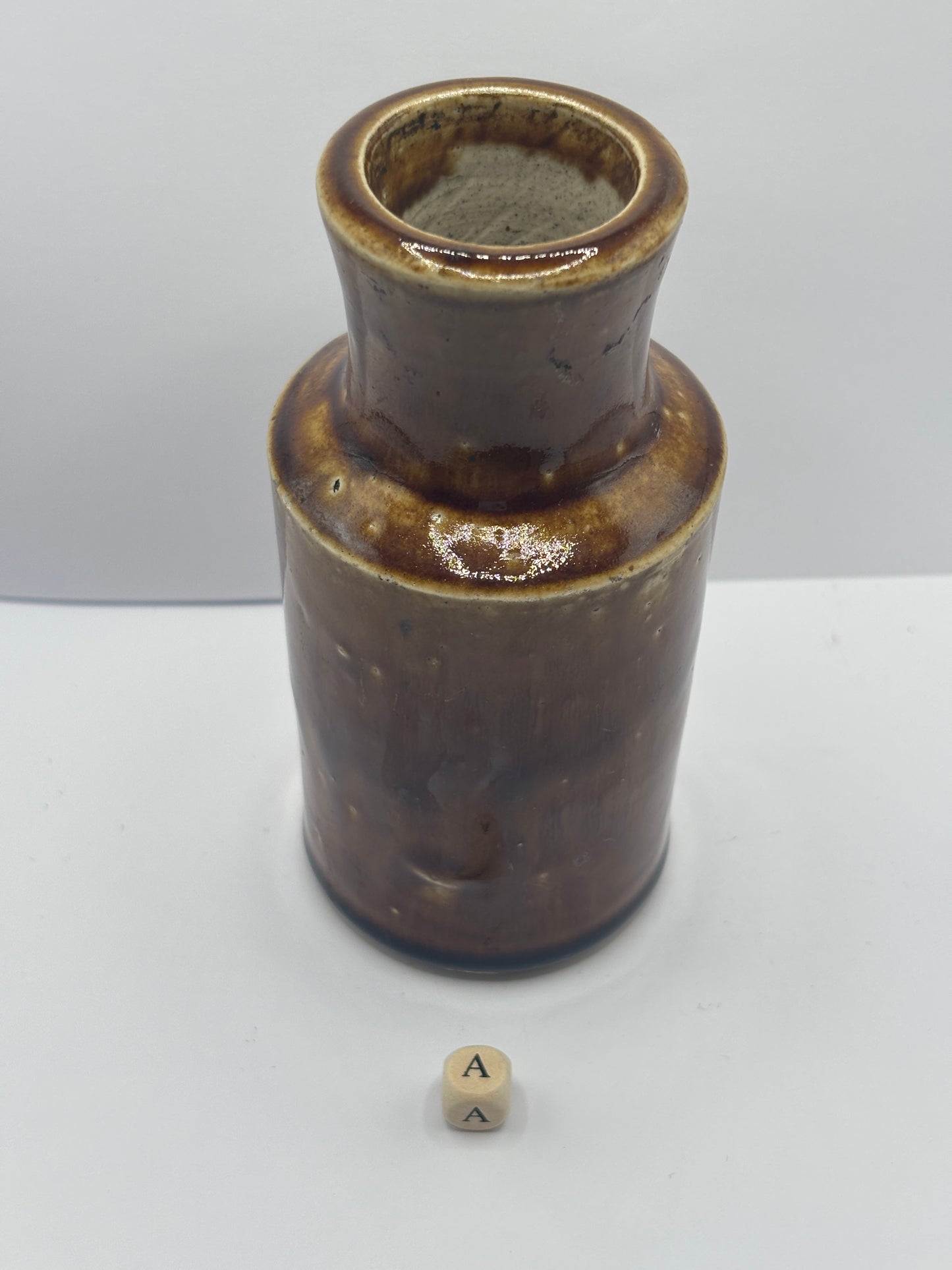 Old stoneware blacking pot (A)