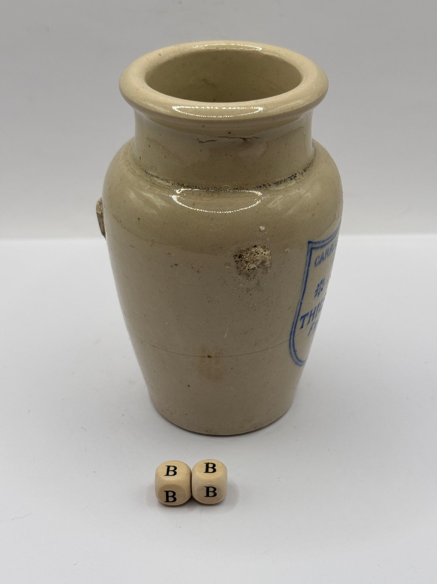 Old advertising cream pot, Carricks pure thick cream (BB)