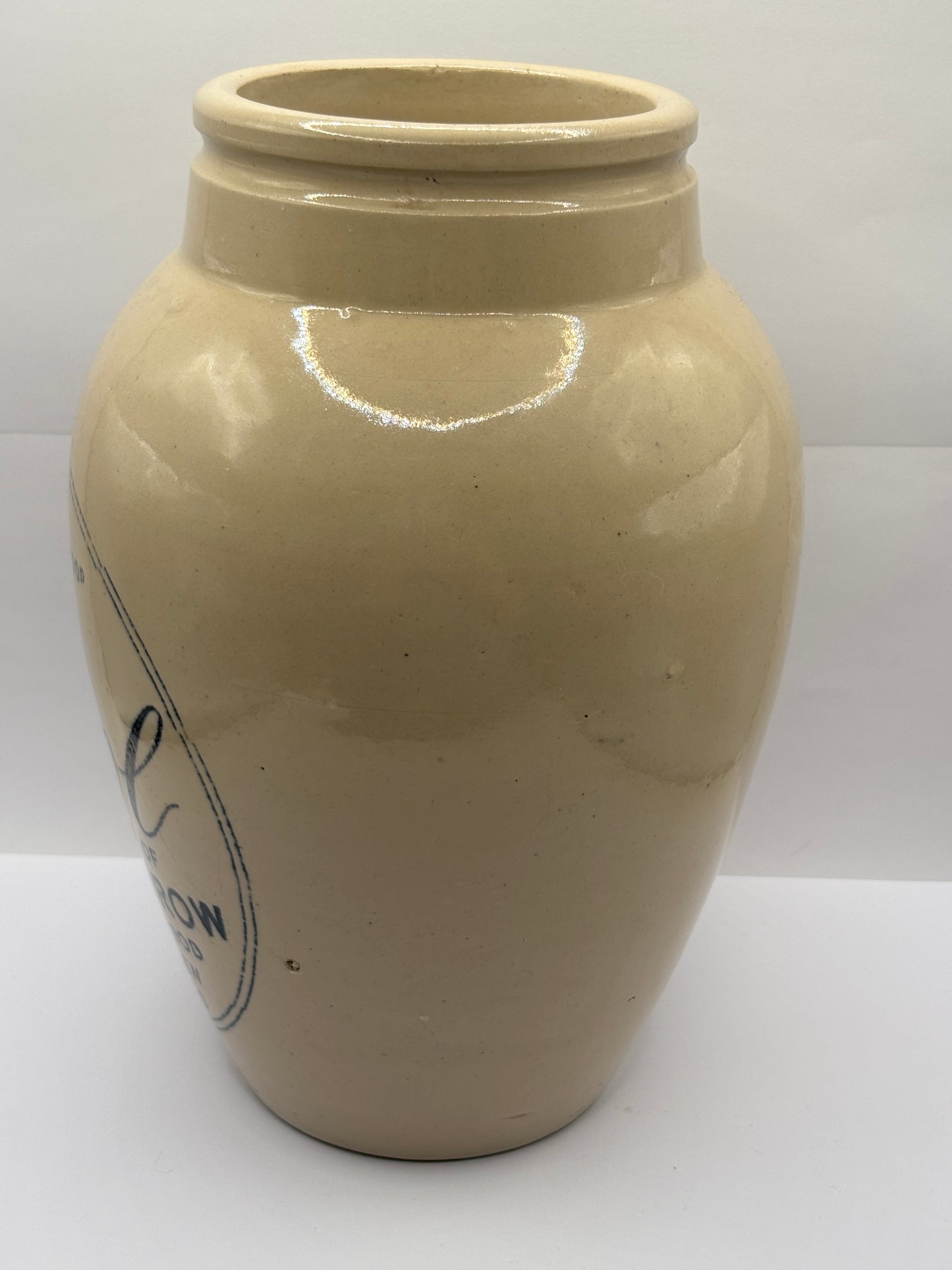 Old large 9 inch stoneware advertising Virol jar