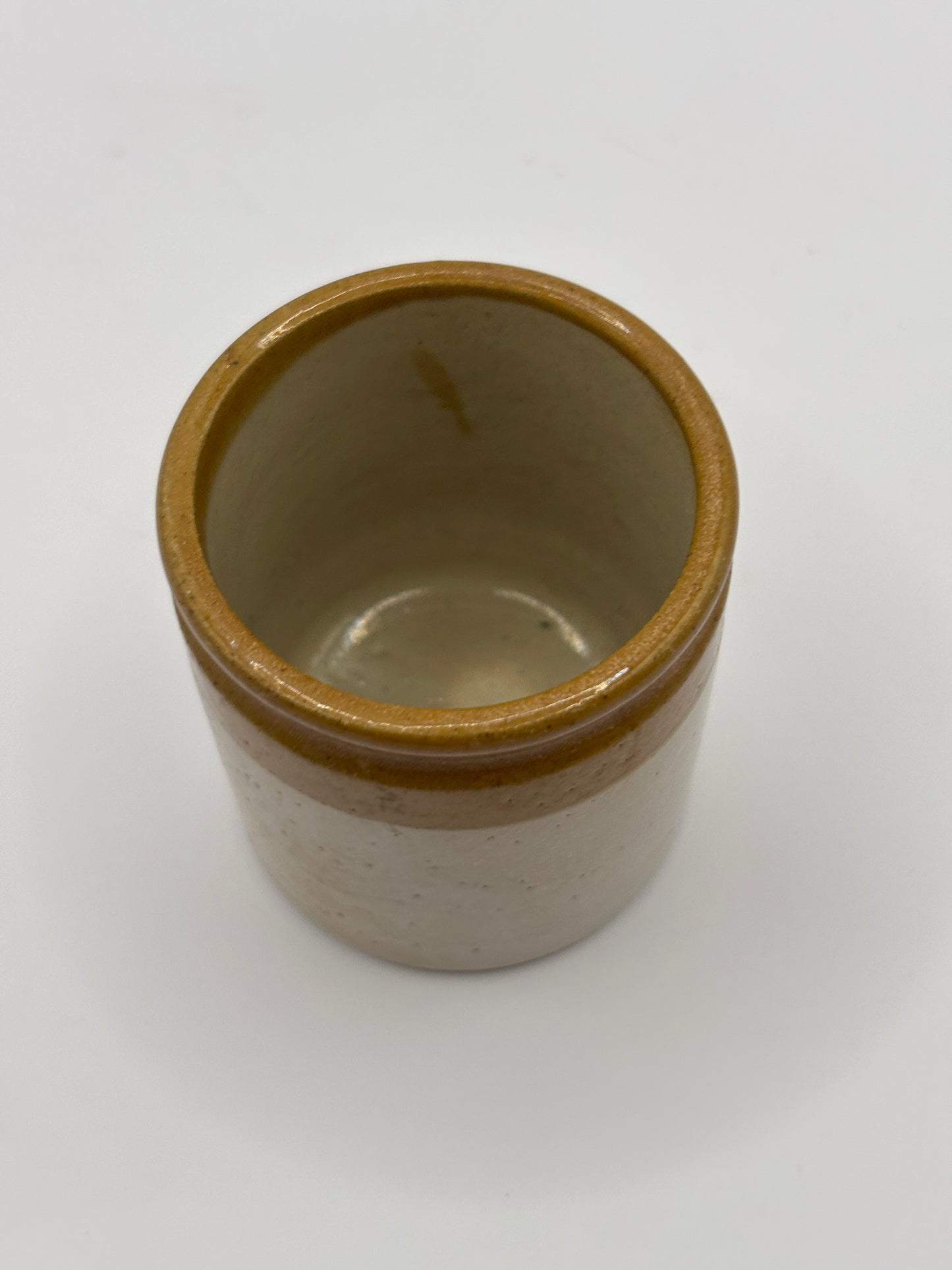 Old mini brown top jar