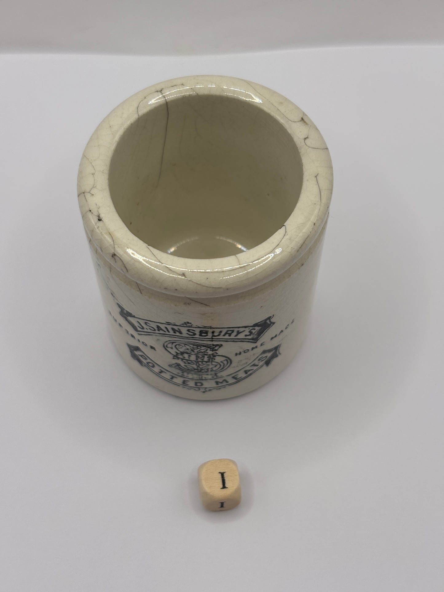 Old sainsburys advertising pot, home made potted meats (i)