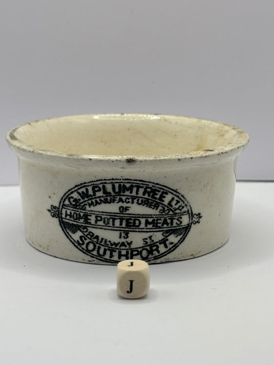 Plumtree home potted meats advertising pot (J)