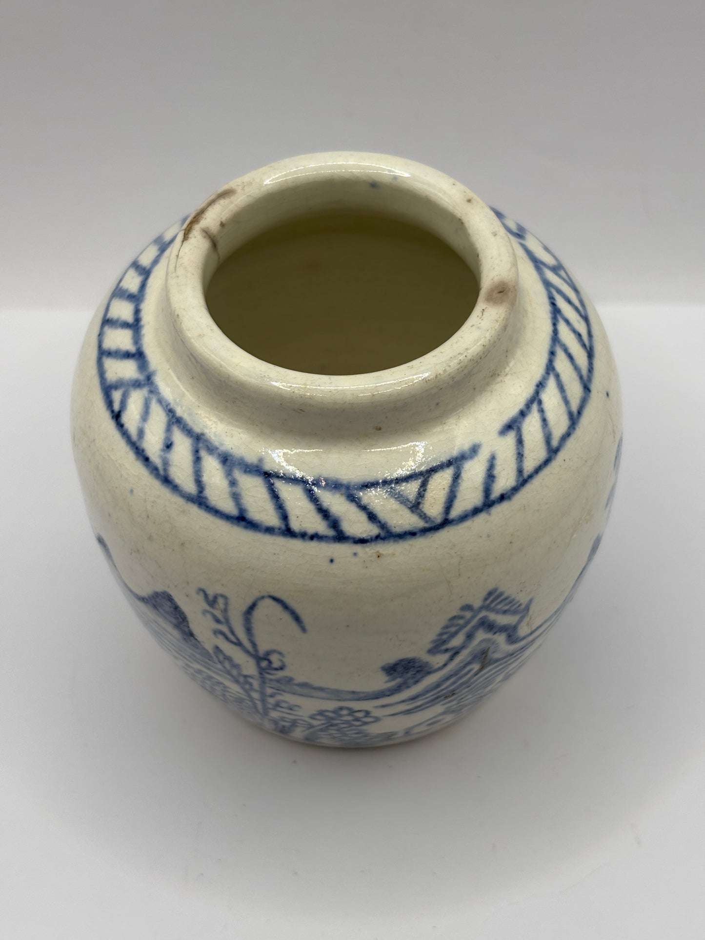Old stoneware chinese ginger jar 9cms