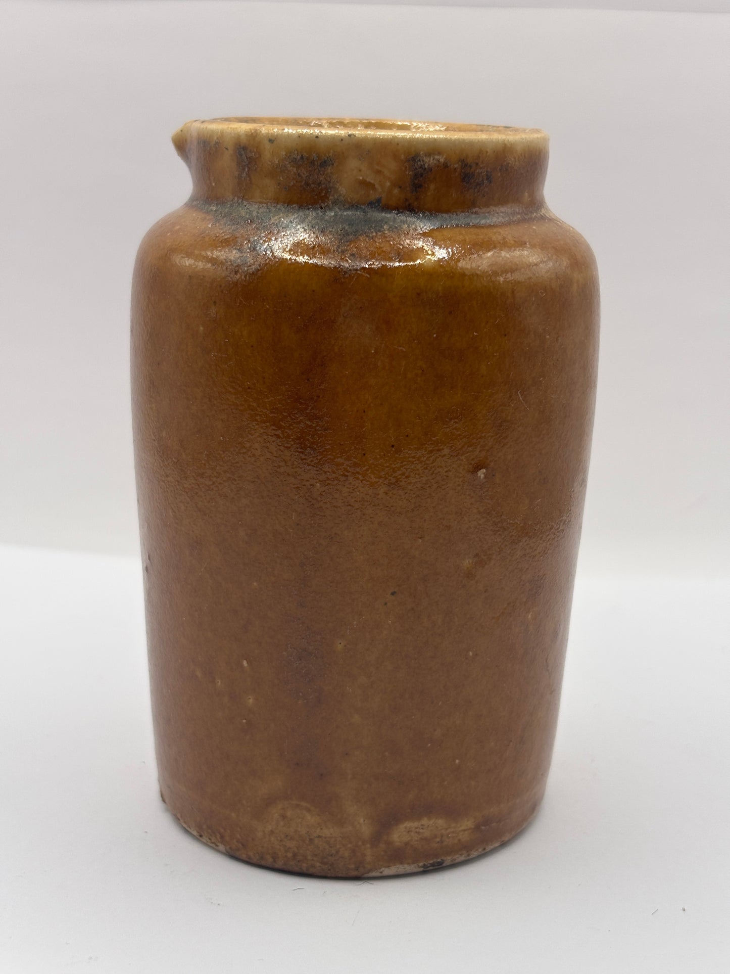 Old plain brown stoneware cream pot