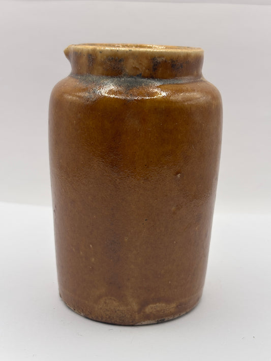 Old plain brown stoneware cream pot
