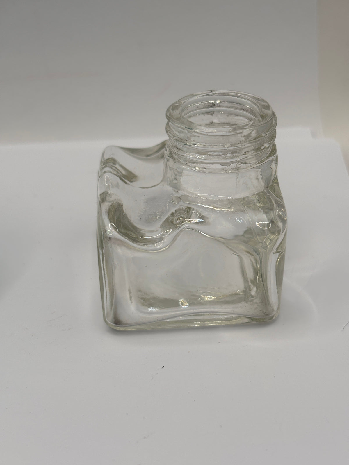 Vintage clear glass ink, inkwell