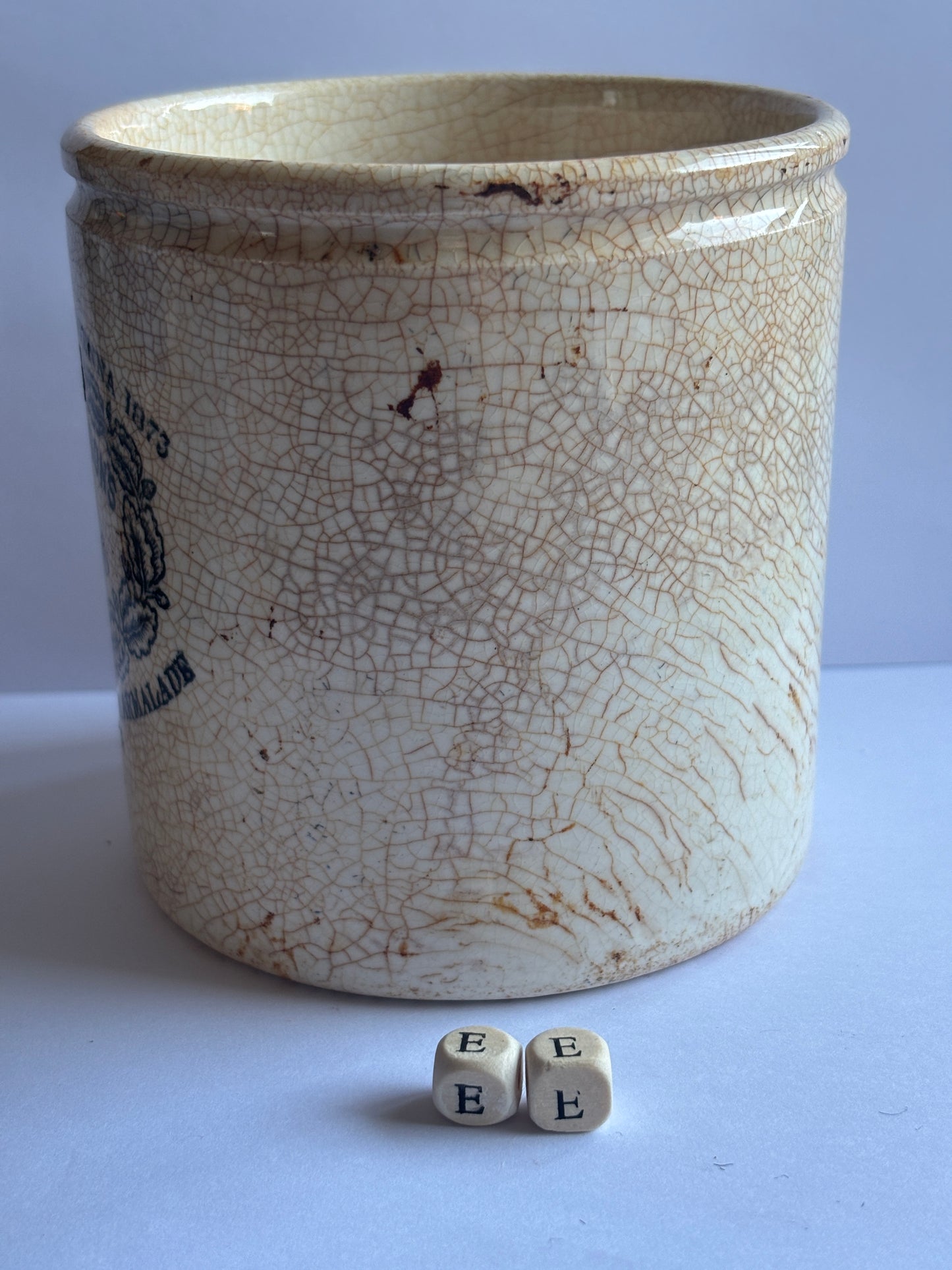 Old 2lb James Keiller dundee marmalade jar (EE) damaged