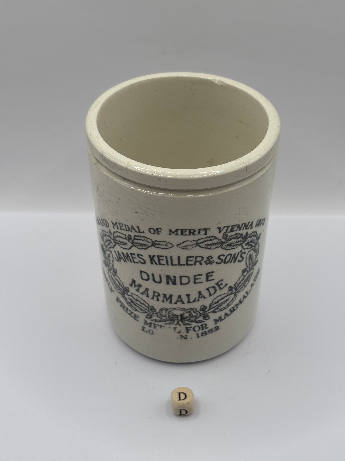 Old 1lb James Keiller Dundee marmalade Jar (D)