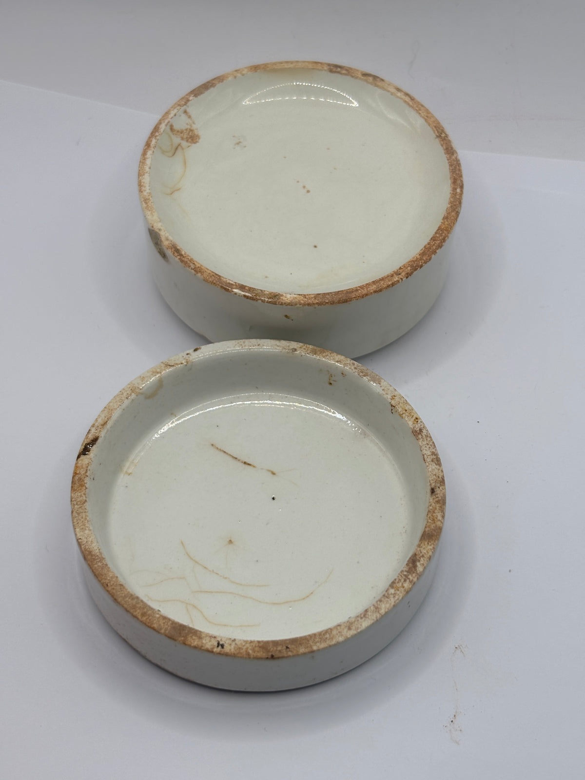 Old advertising lid and base. Army & Navy cooperative society home made potted meats