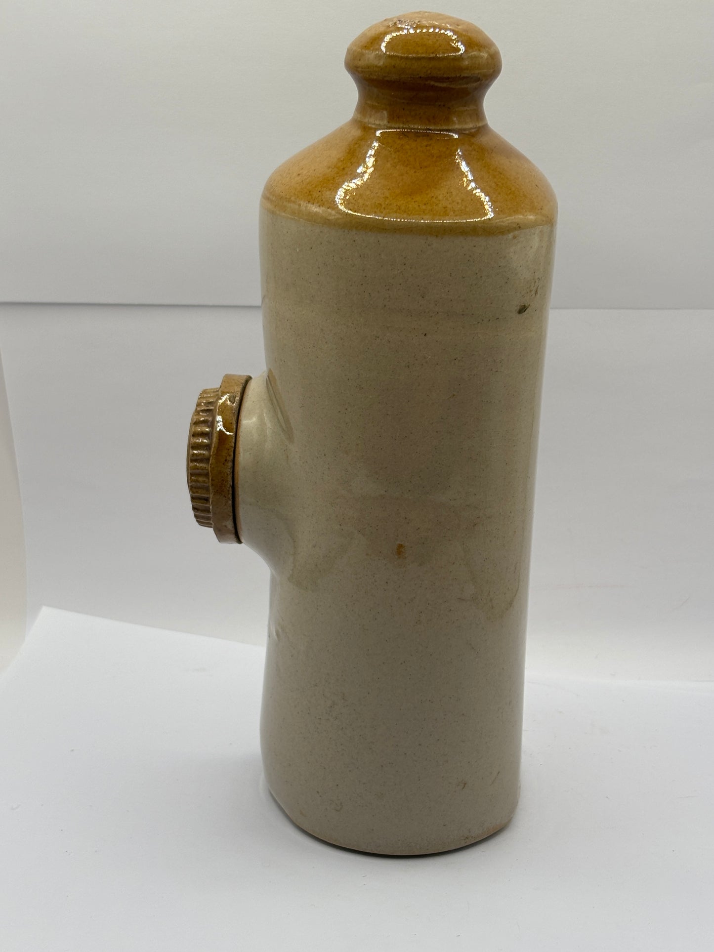 Old stoneware bed warmer/ foot warmer