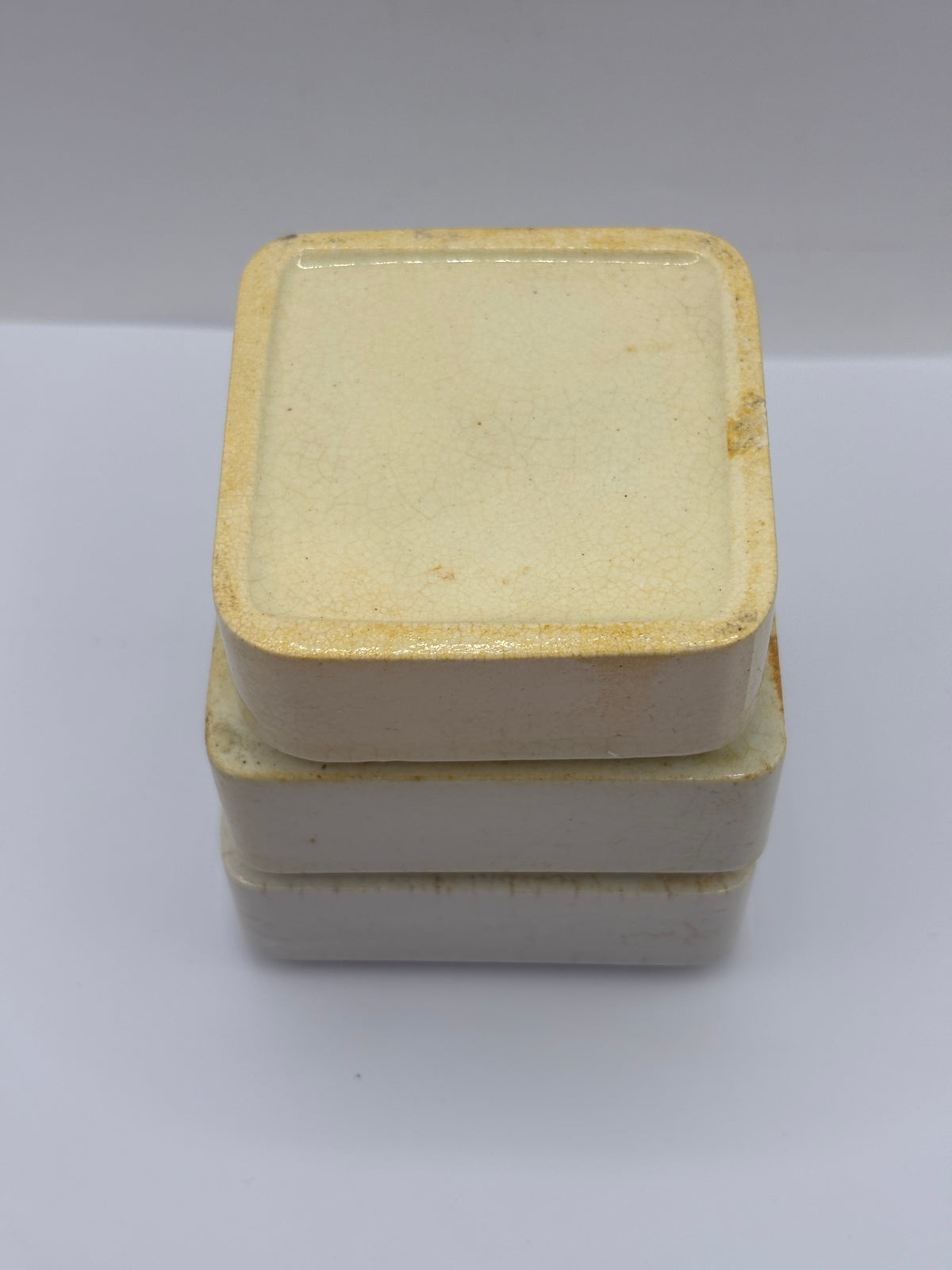3 old pot lid bases, stackers