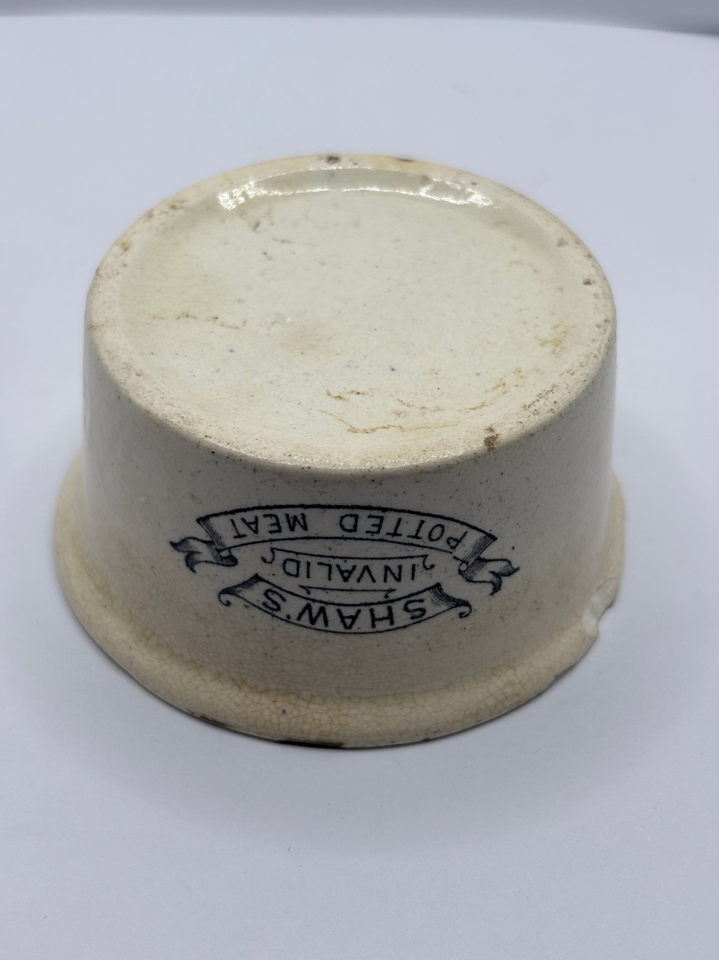 Small shaws invalid potted meat jar