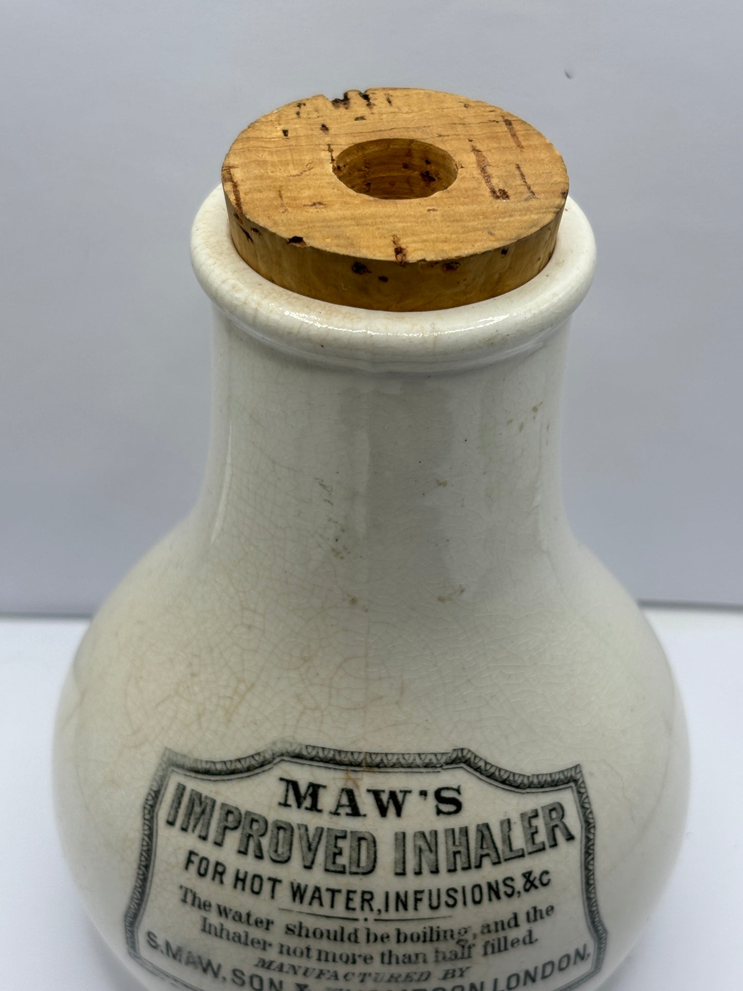 Maws Improved earthenware inhaler, english advertising