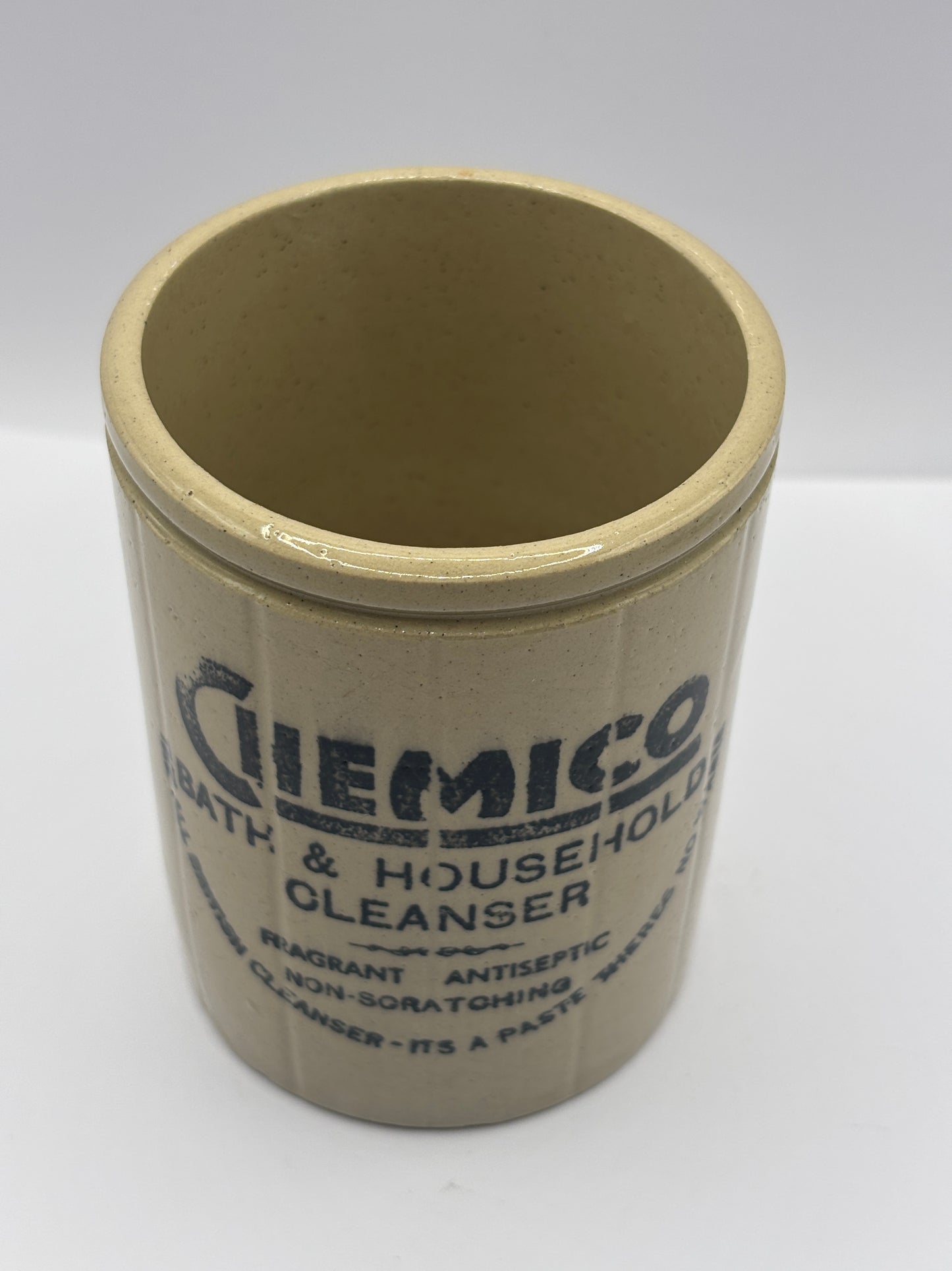 Old advertising jar, Chemico bath & household cleanser