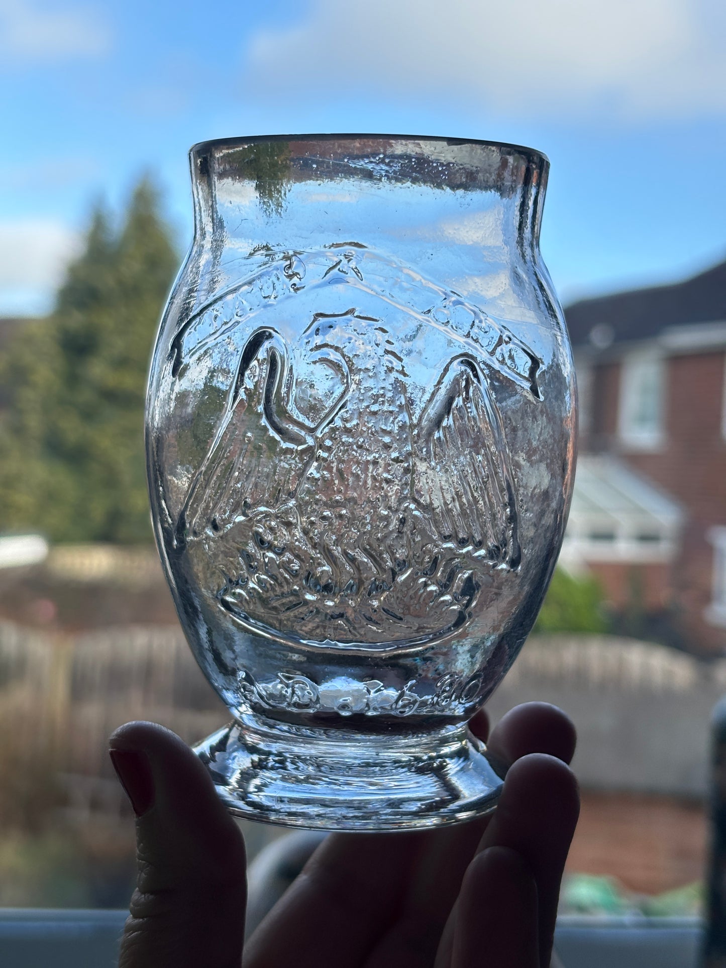 Old clear glass advertising inhaler. Godfreys patent chloride of ammonia