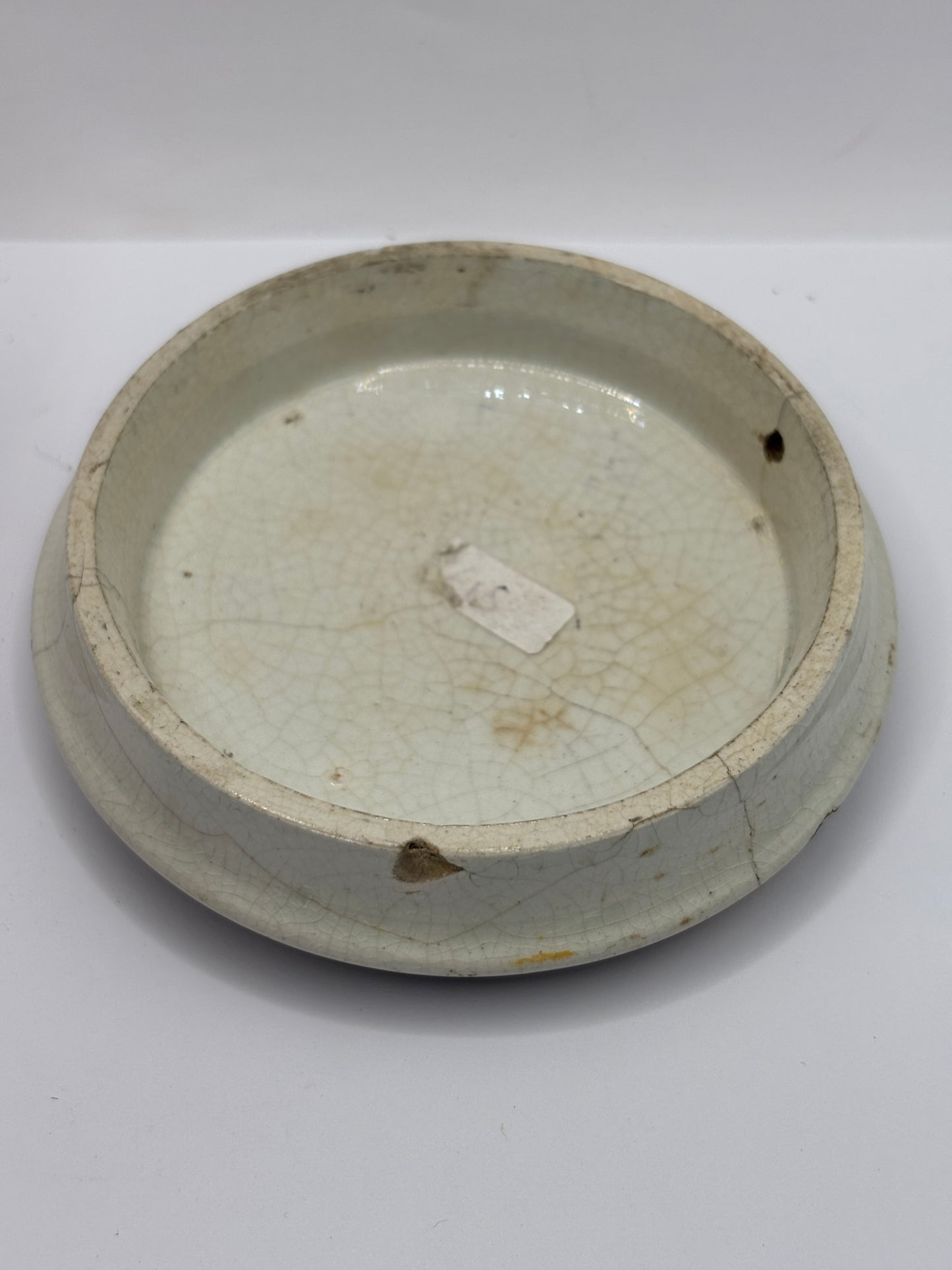 Old Prattware lid,If i ever plant in that bosom a thorn. Chipped