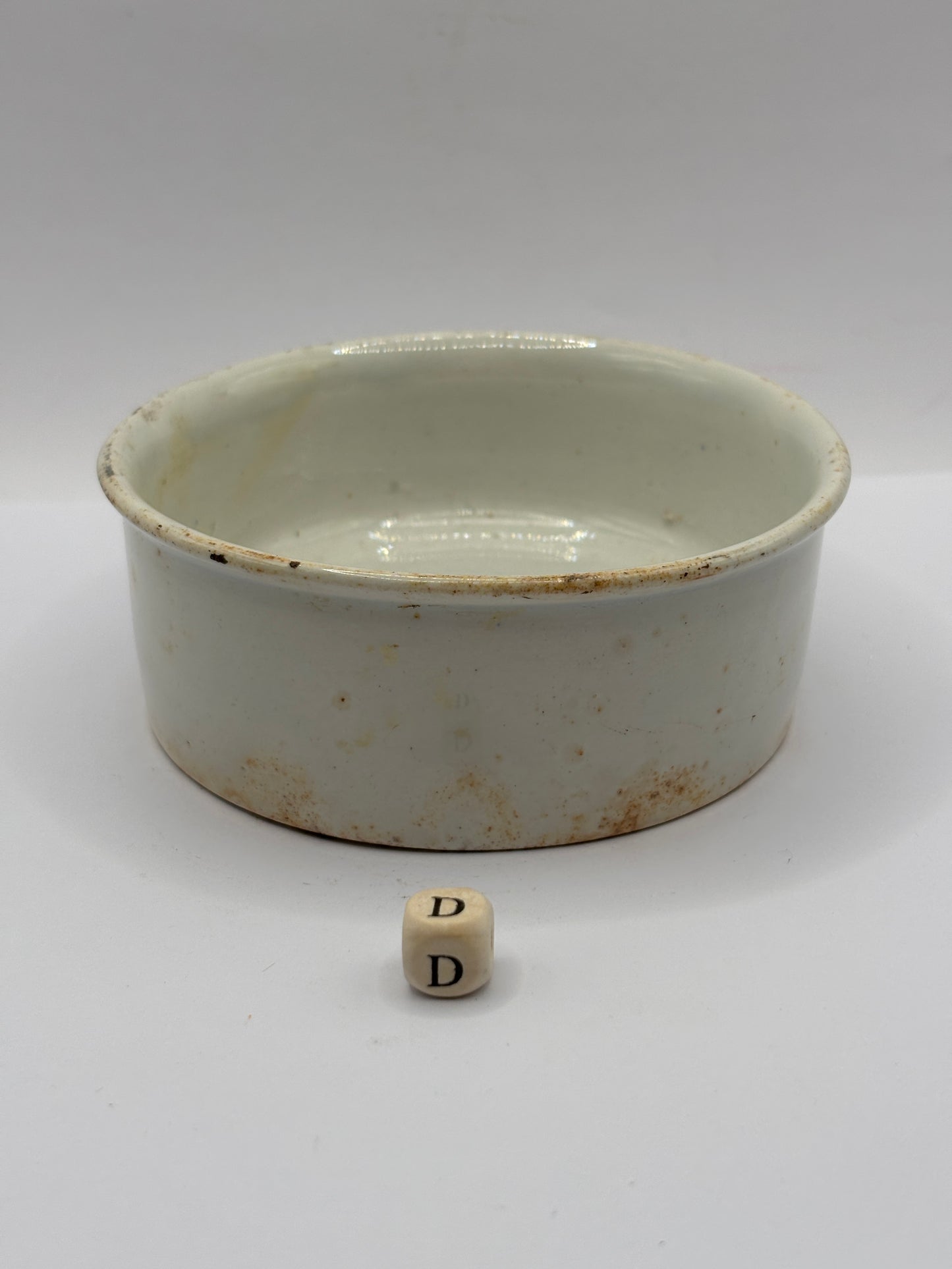 Old plain stoneware meat paste pot (D)
