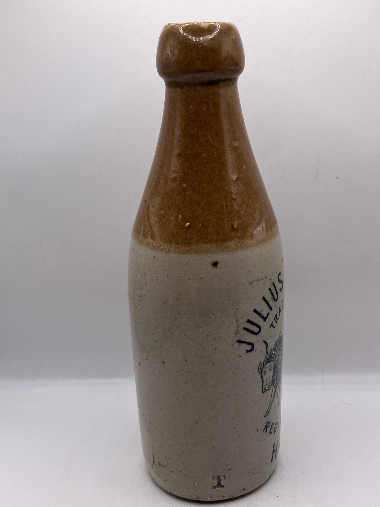 Stoneware ginger beer bottle Julius peters, Hull