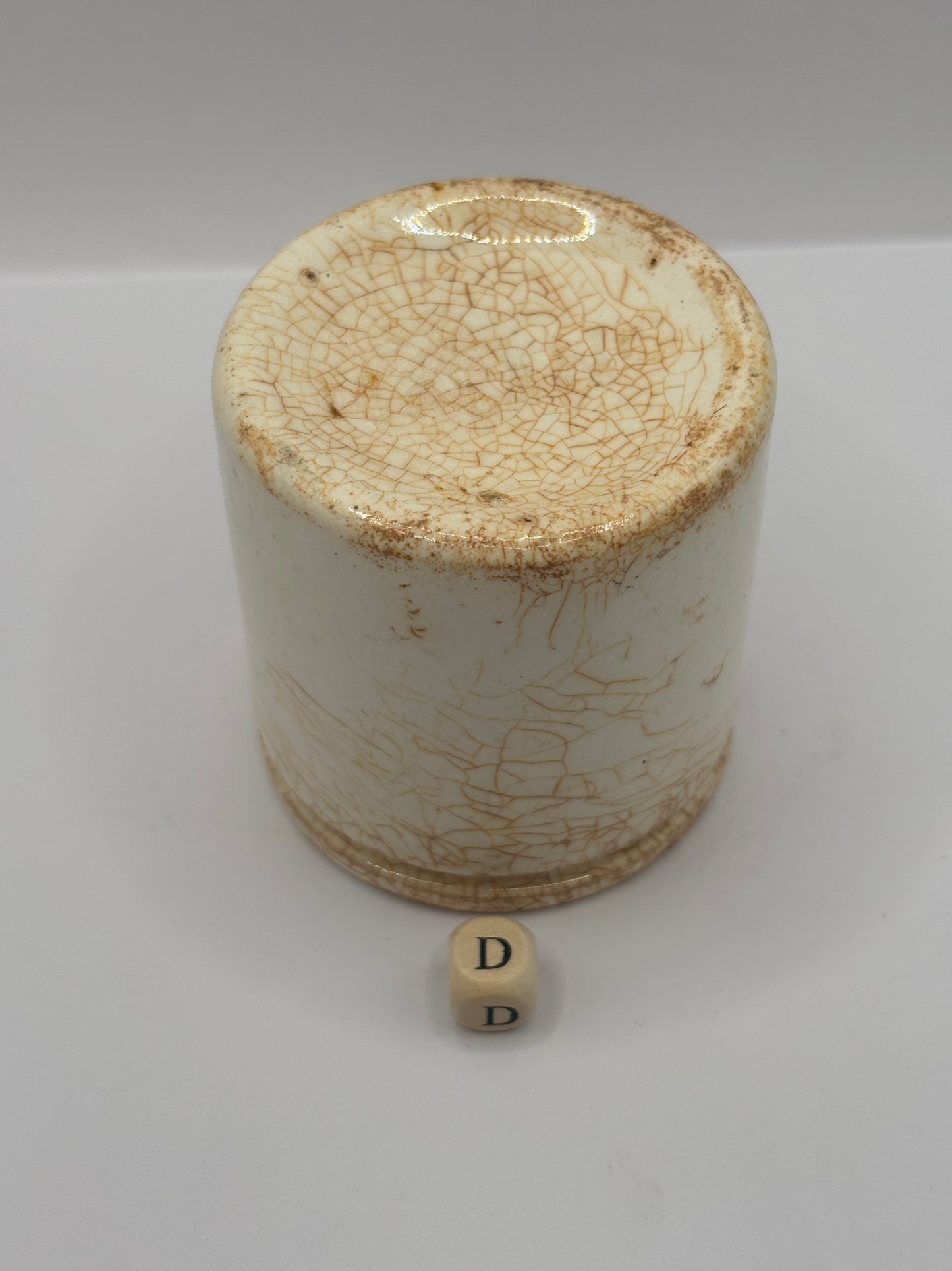 Old small chunky stoneware pot (D)
