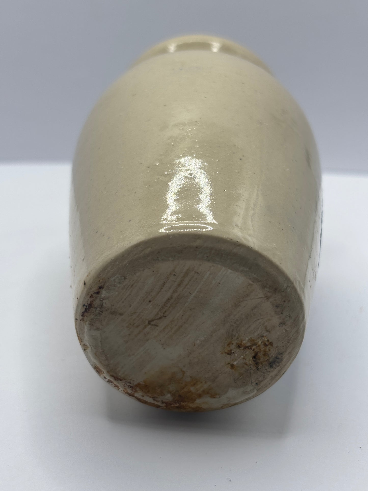 Old blue print advertising stoneware cream pot, Carricks cumberland dairy co, Pure thick cream