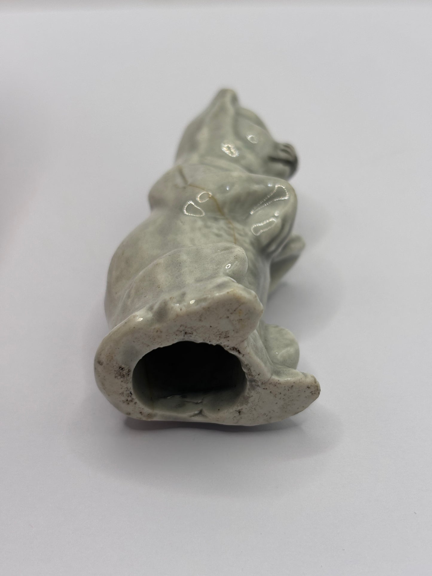 Old stoneware cat decoration