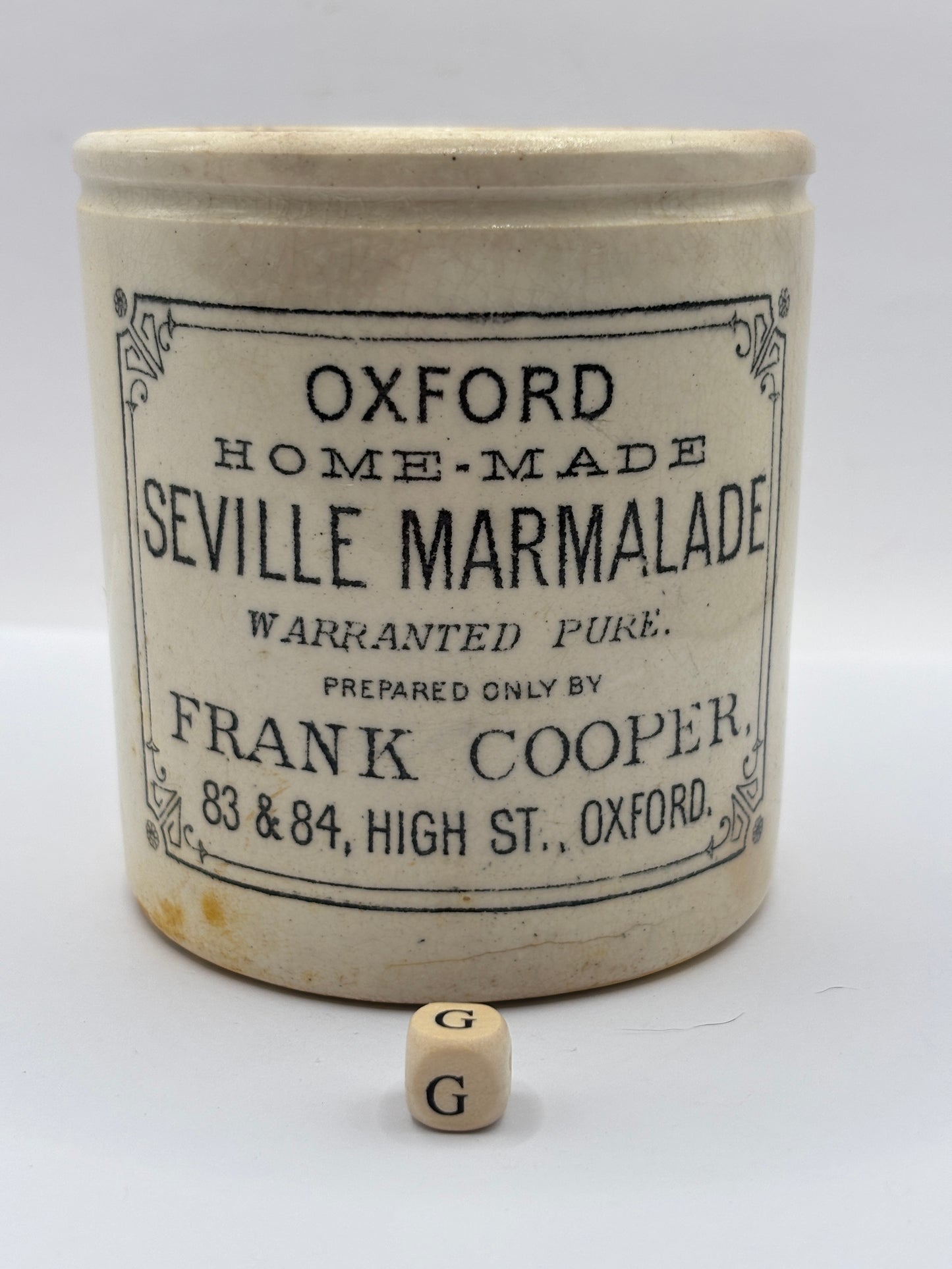 Old 1lb Frank Cooper marmalade Jar (G)