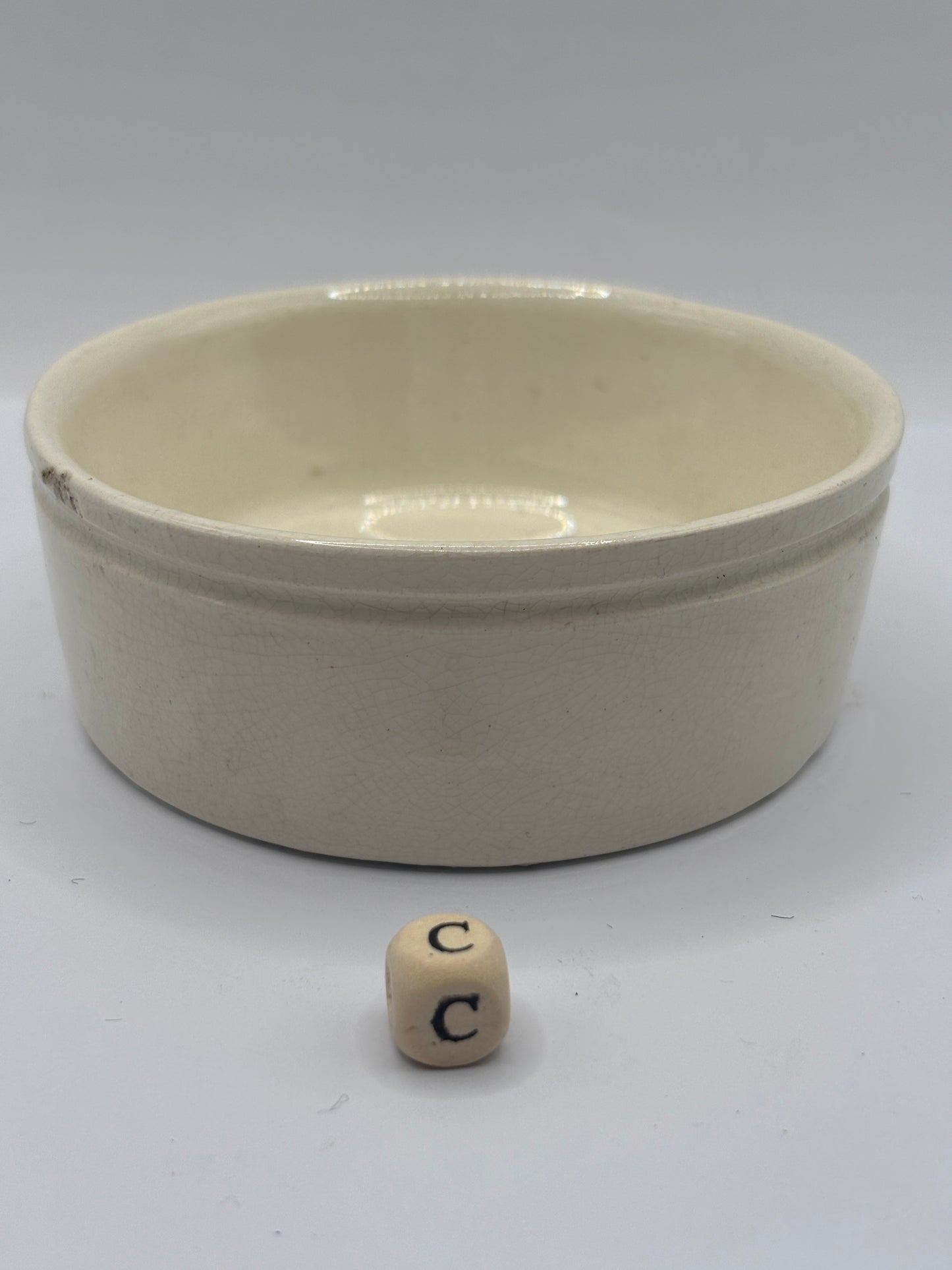 Old plain stoneware meat paste pot, potted meat (c)