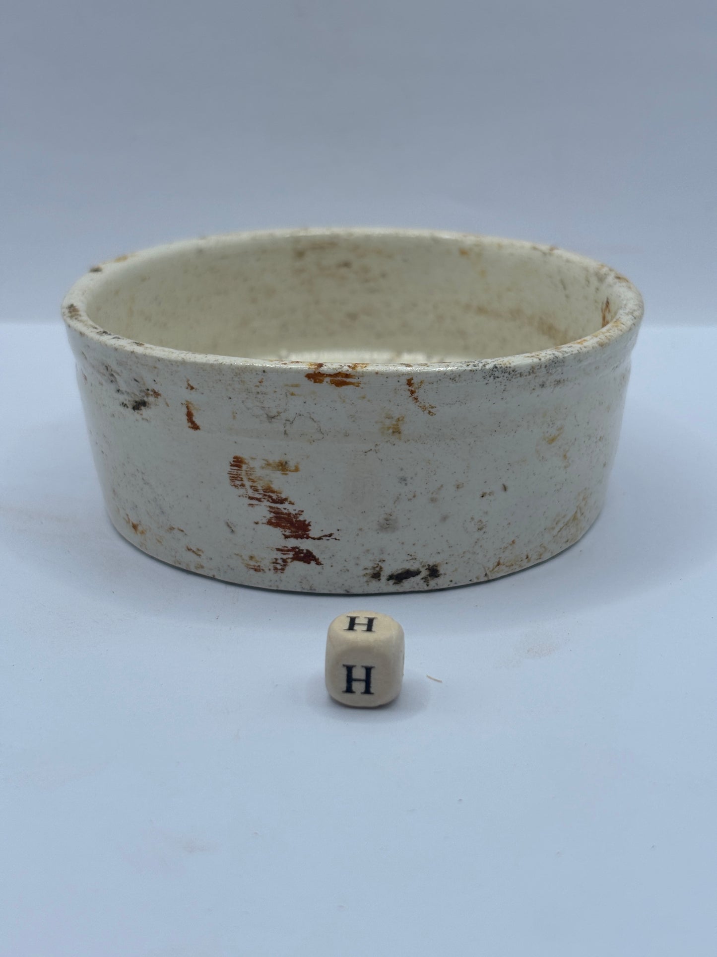Old plain stoneware meat paste pot (H)