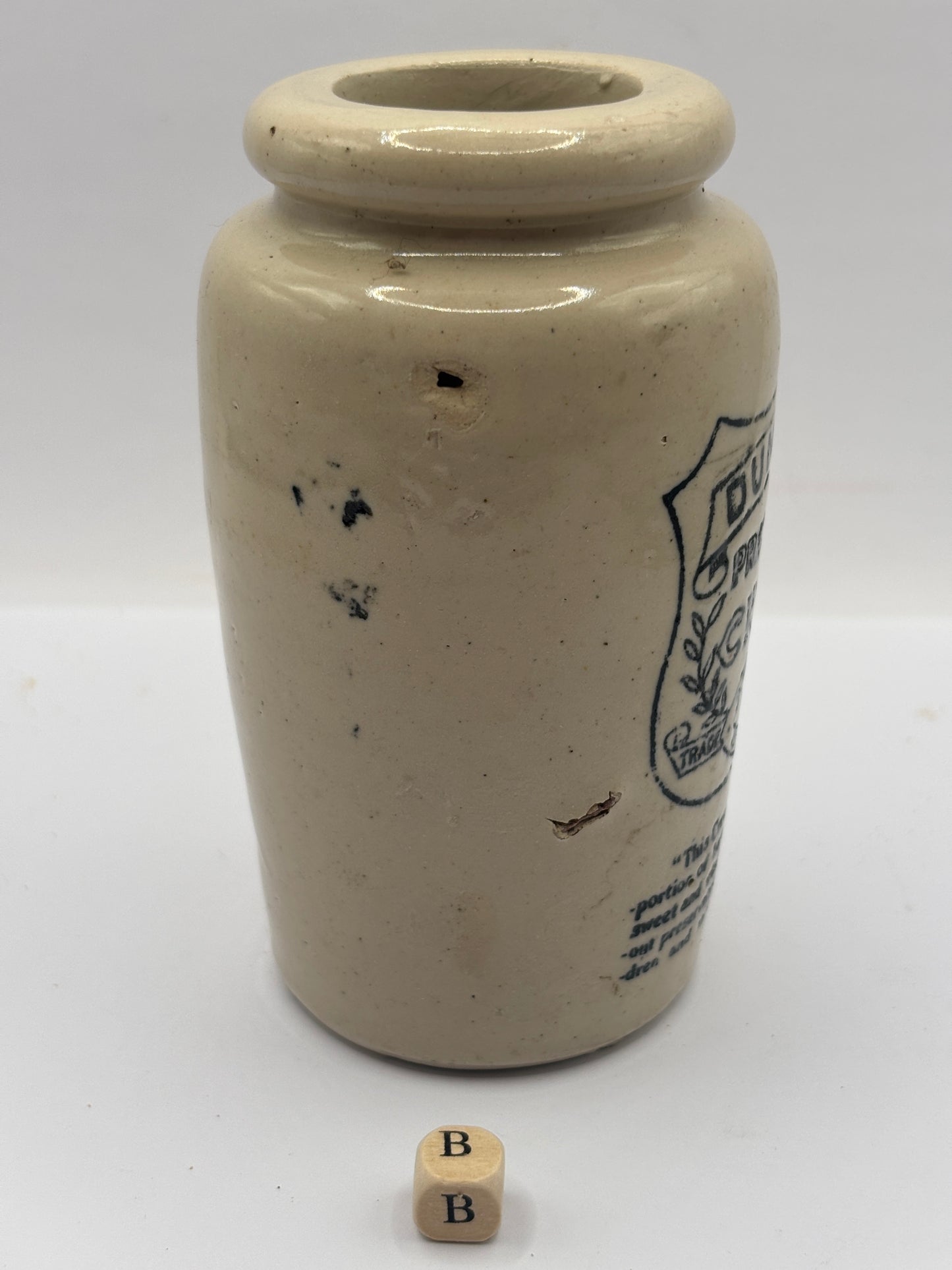 Old advertising cream pot,Dunragit preserved cream (B)
