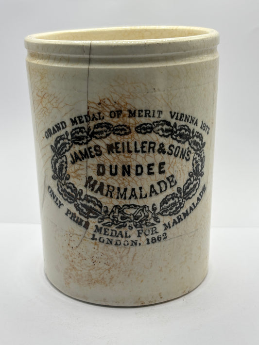 Old 2lb James Keiller Dundee marmalade jar. Damaged