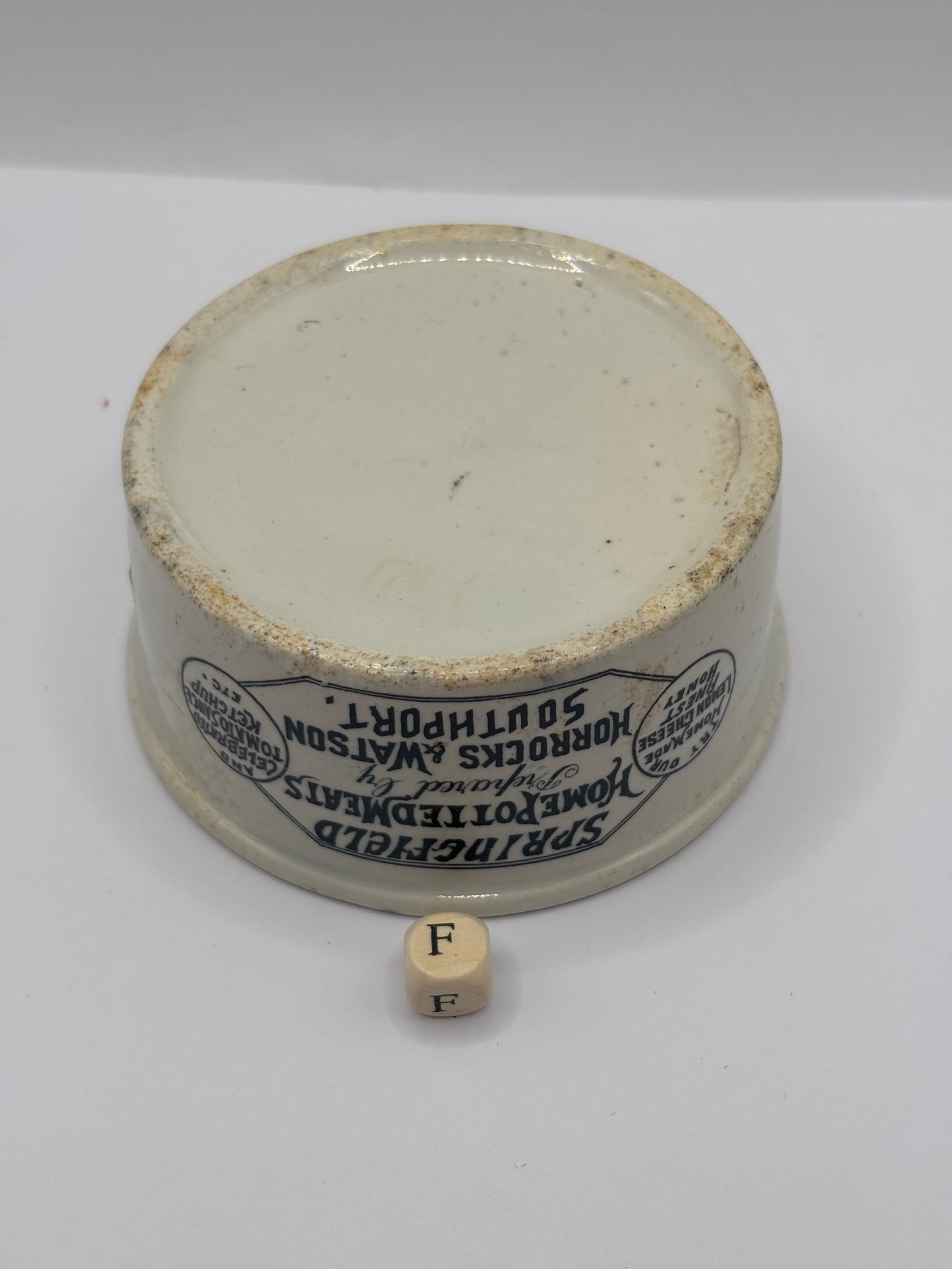 Old advertising meat paste pot, Springfield (F)