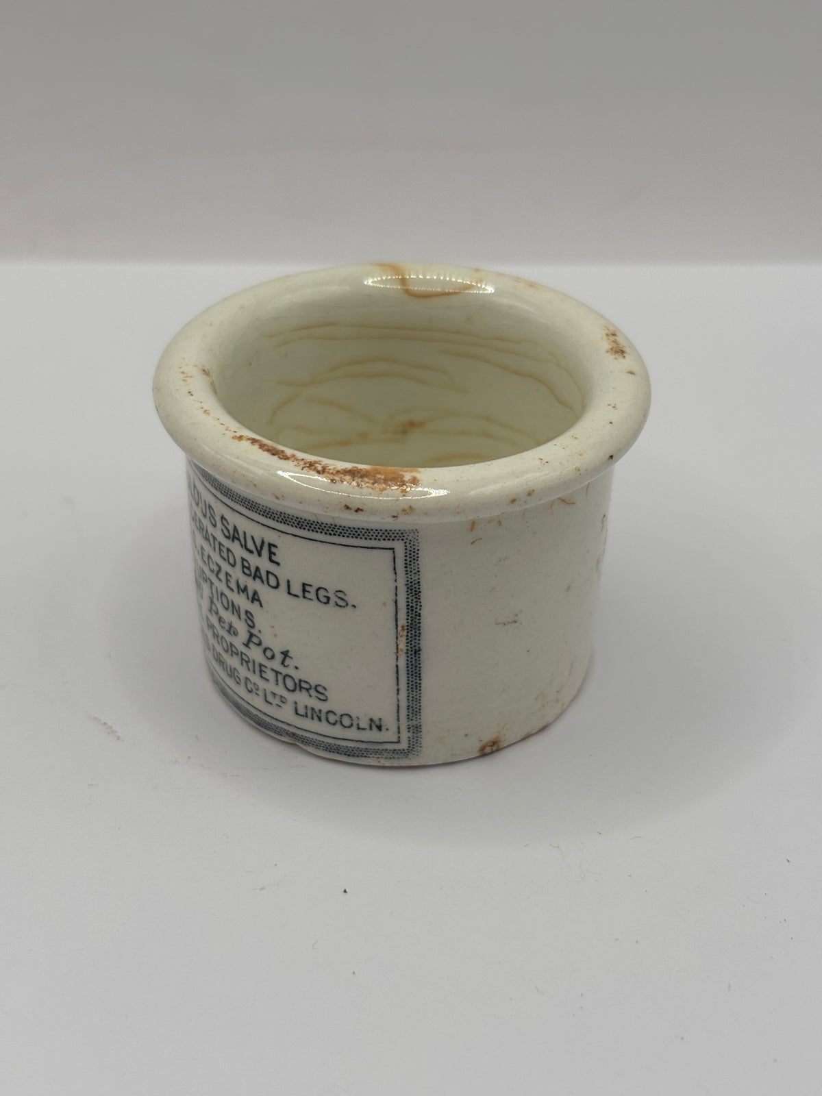 Old advertising ointment pot, clarkes miraculous salve ointment