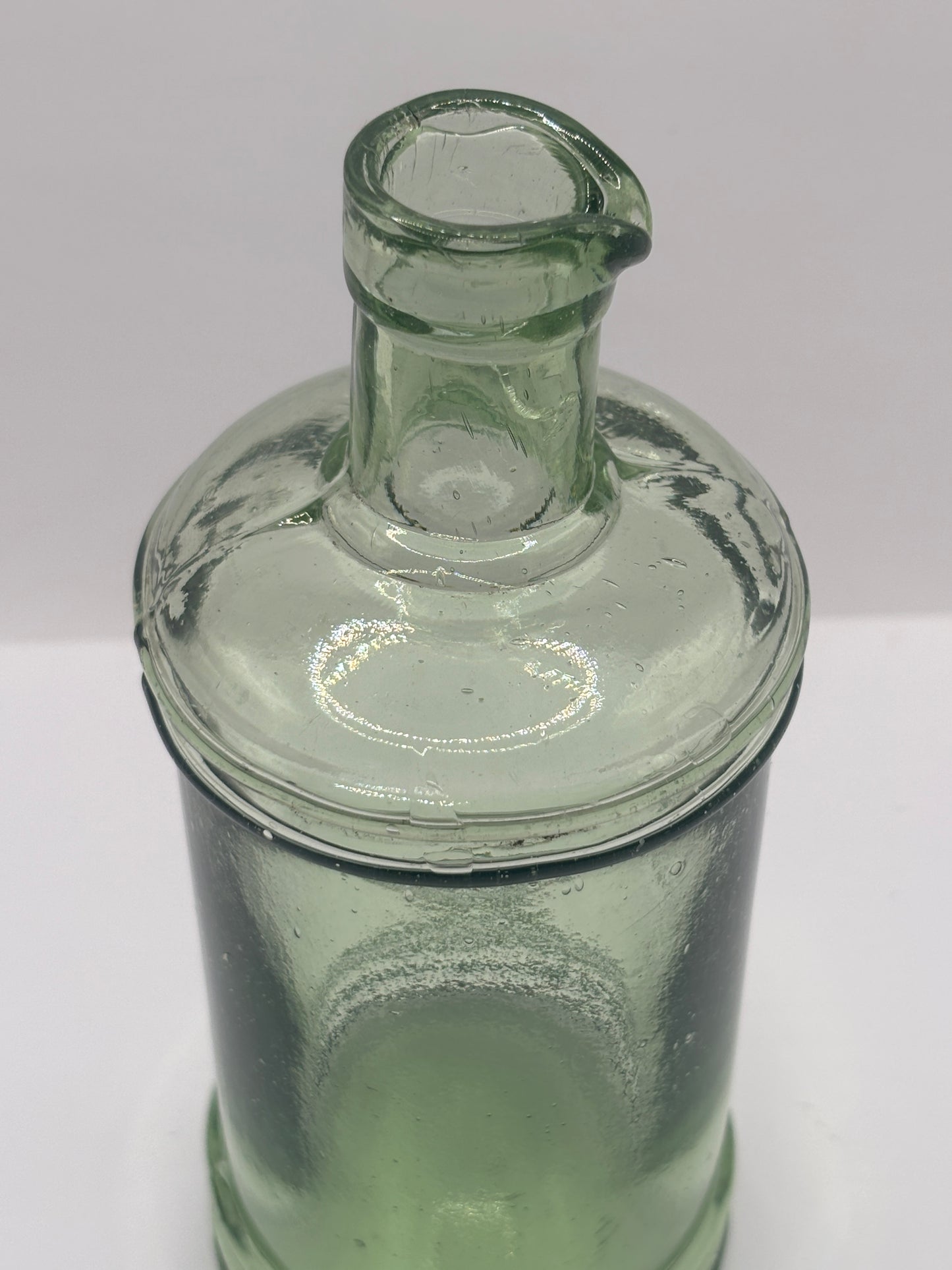 Old tall aqua glass ink, inkwell.