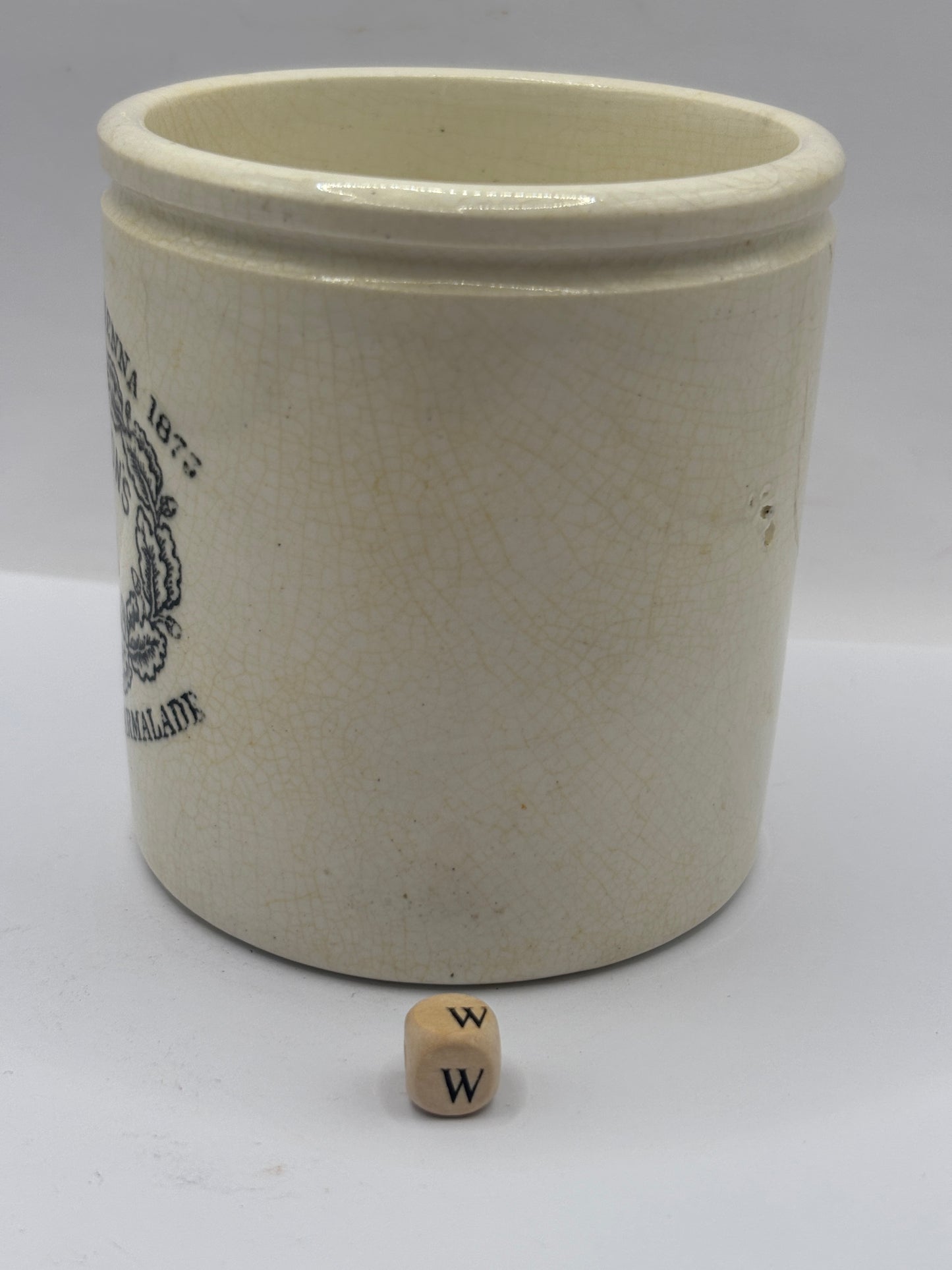 Old 1lb James Keiller Dundee marmalade jar (w)