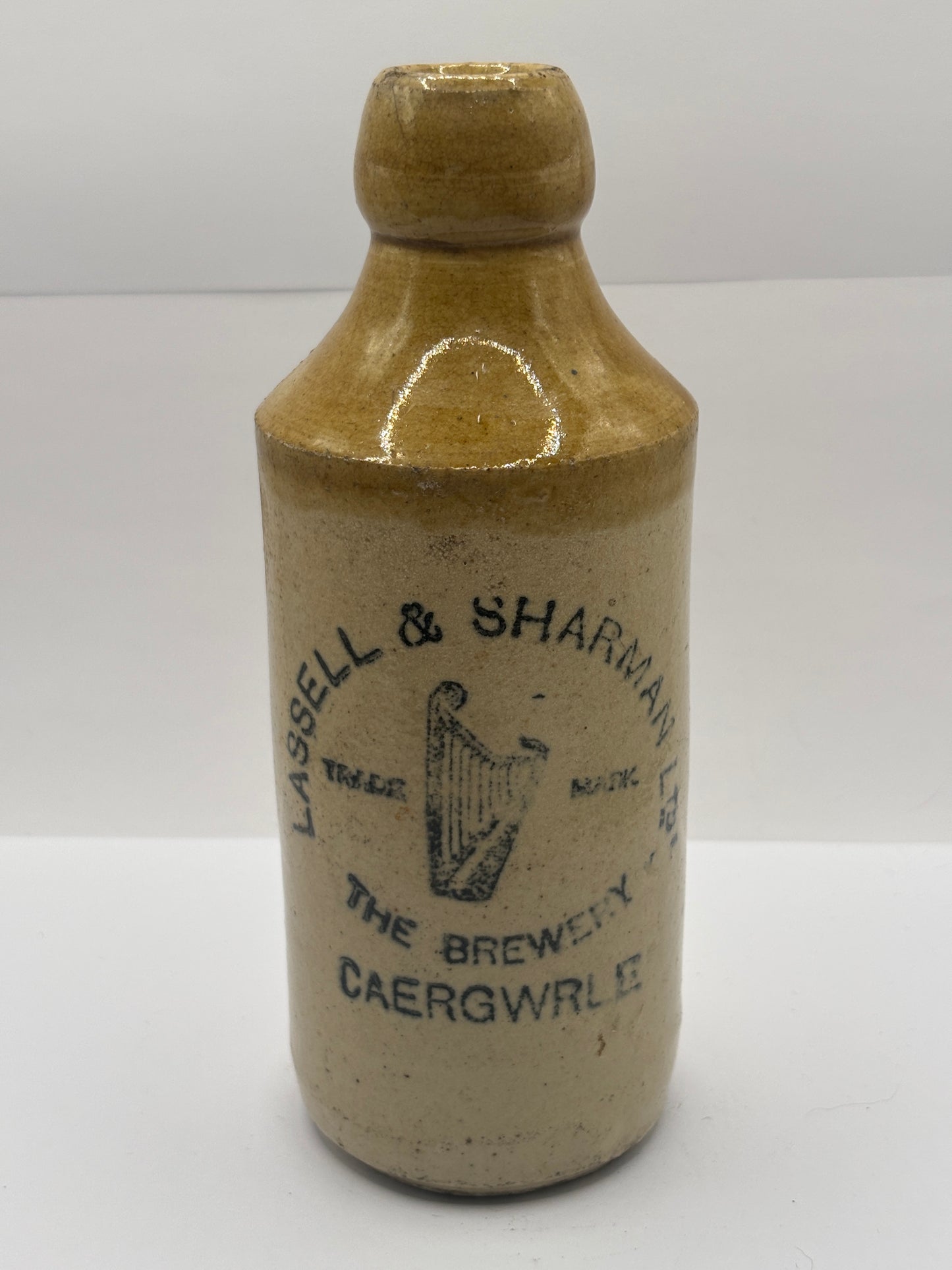 Old stoneware ginger beer bottle, lassell & sharman the brewery, Caergwrle