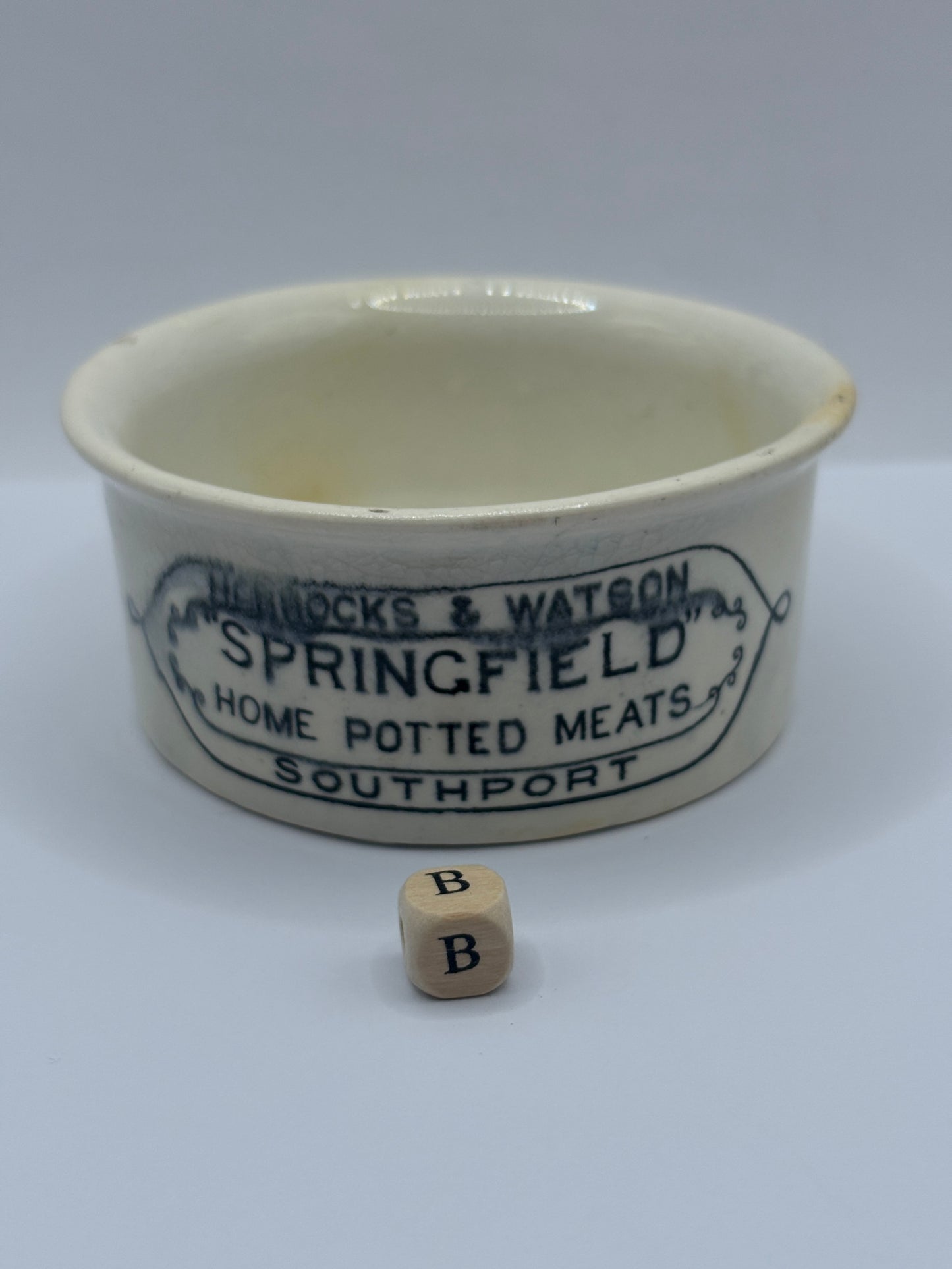 Old advertising meat paste pot, Springfield (B)
