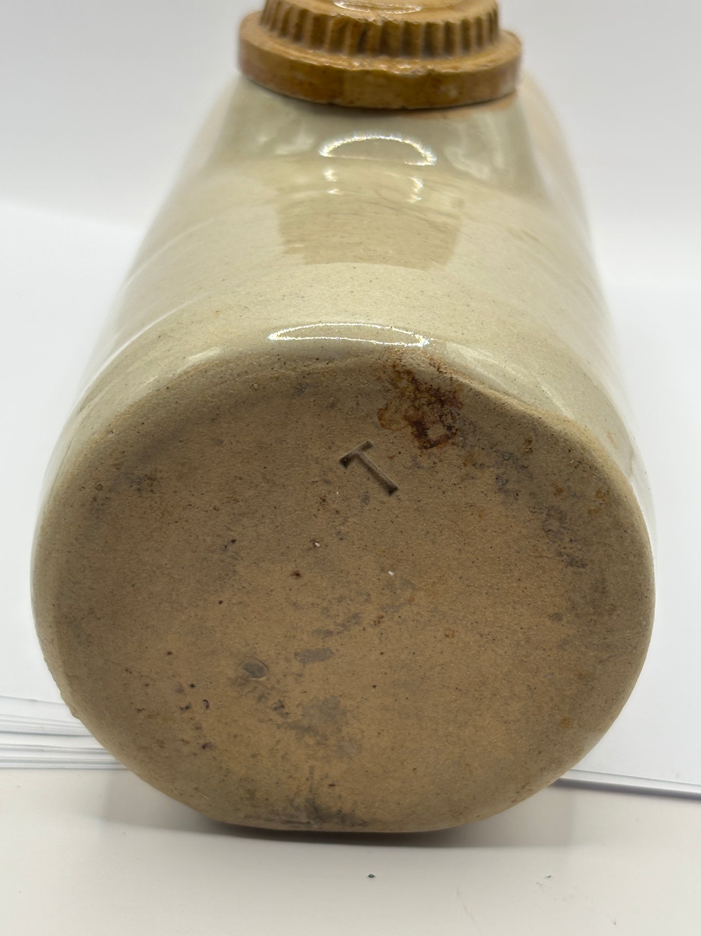 Old stoneware bed warmer/ foot warmer