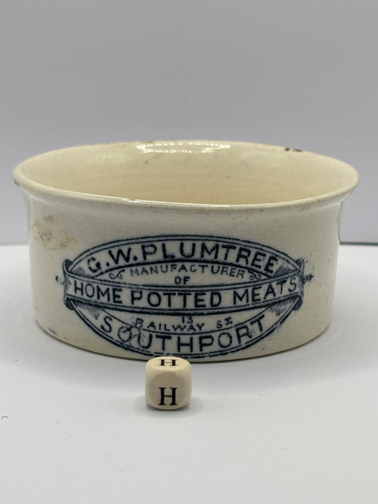 Plumtree home potted meats advertising pot (H)