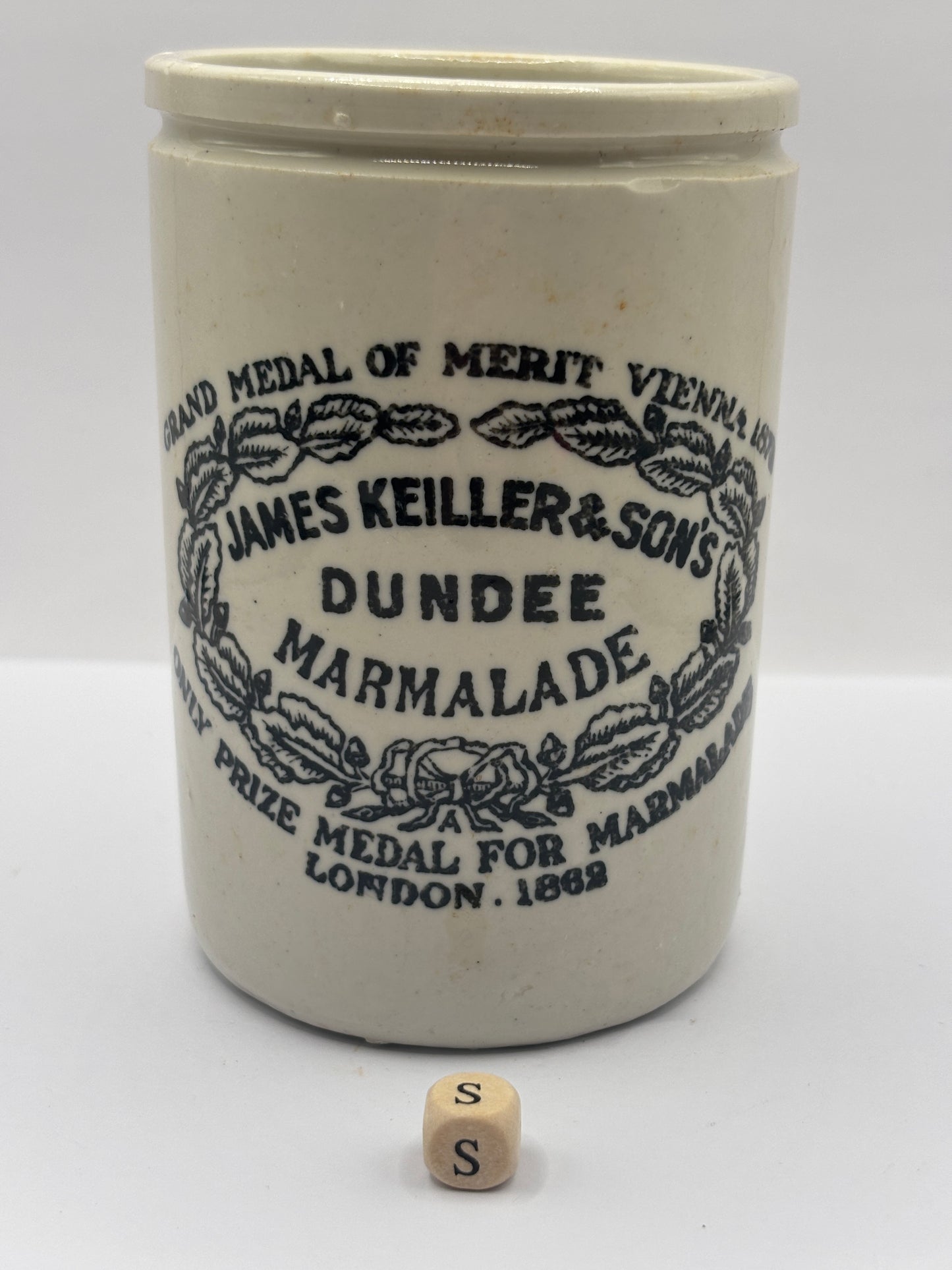 Old 1lb James Keiller Dundee marmalade jar (S)