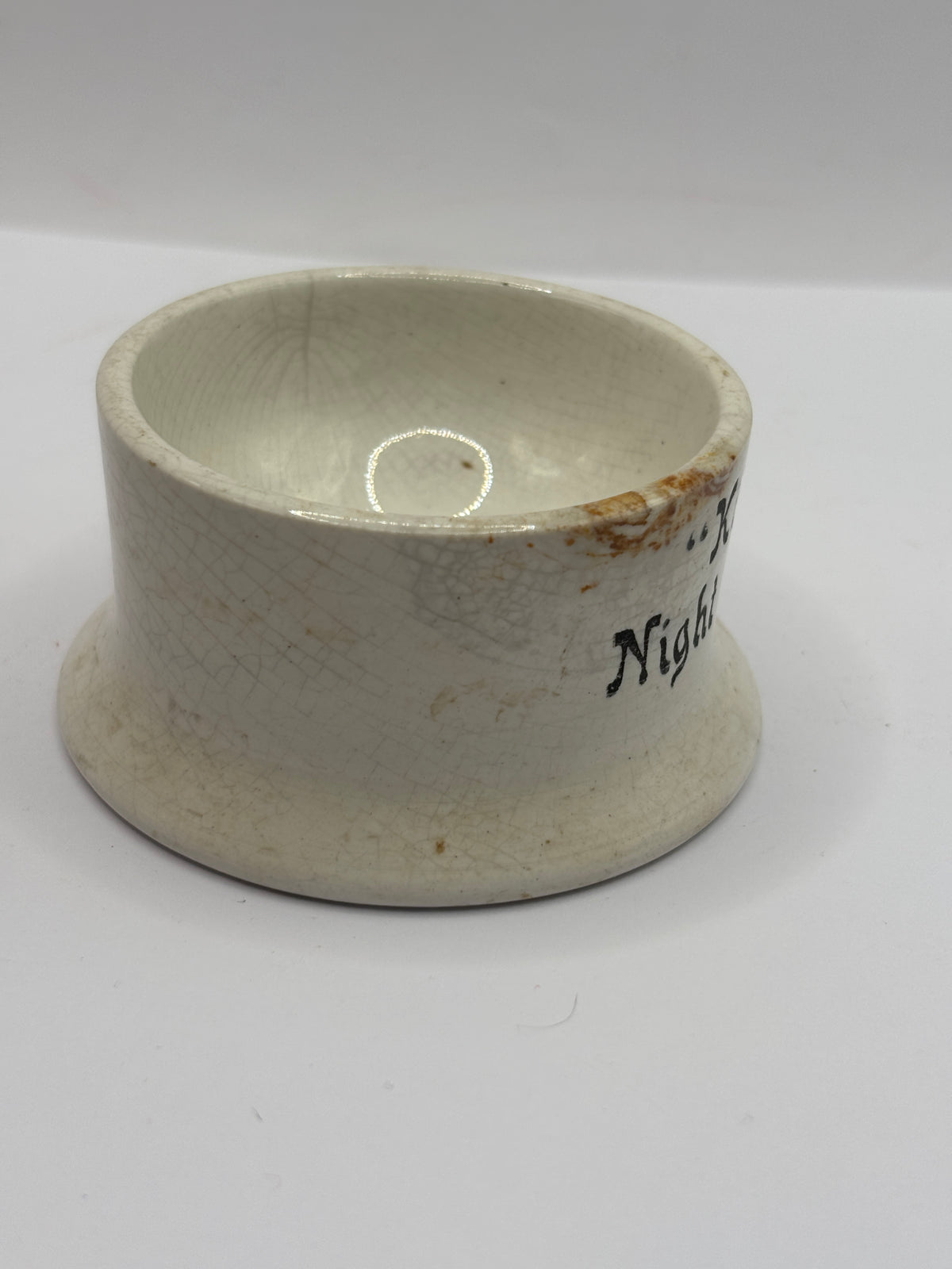 Old stoneware night light holder. King Alfred Night light holder