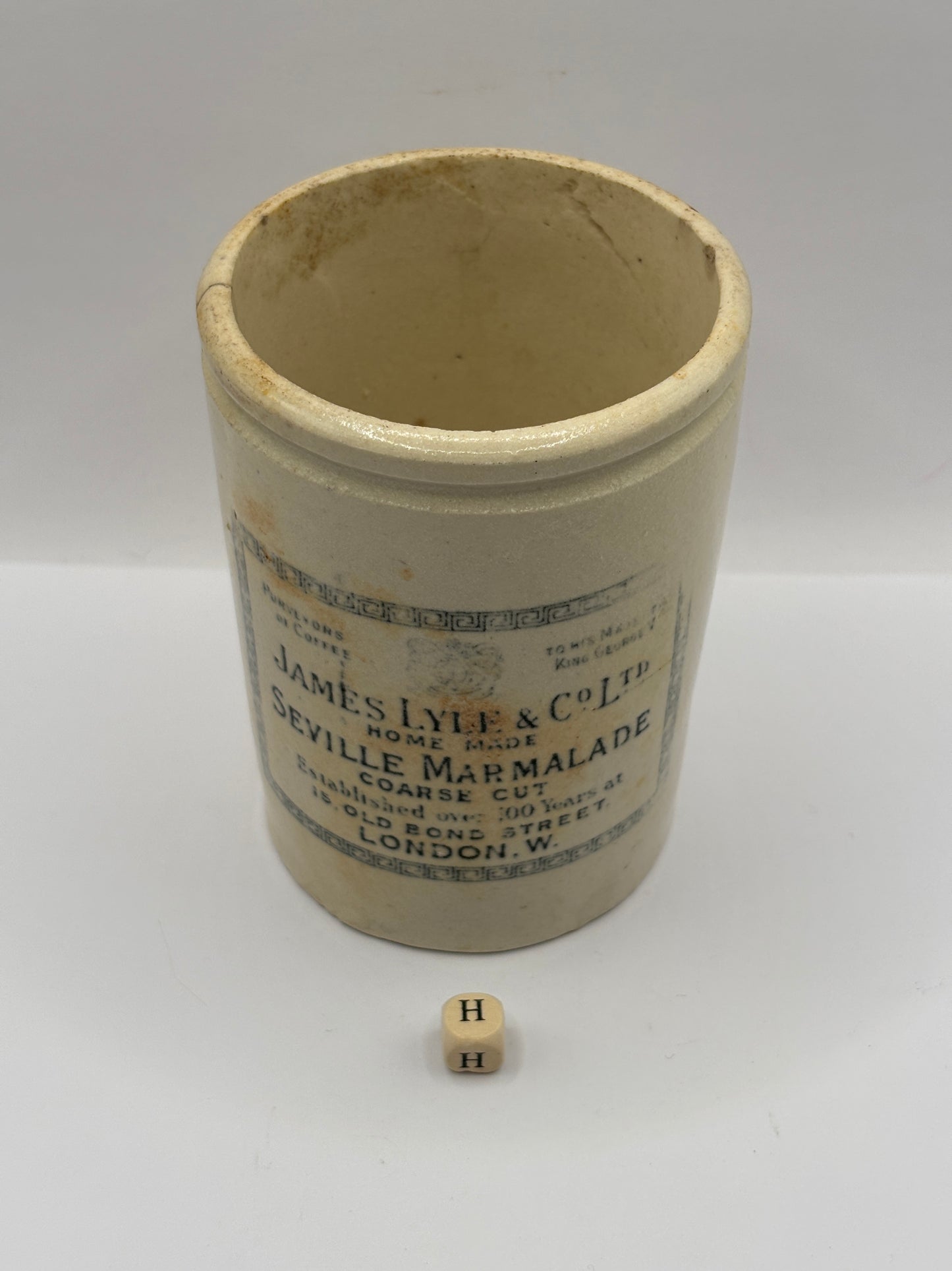 Old rare 1lb James Lyle & Co seville marmalade jar (H)