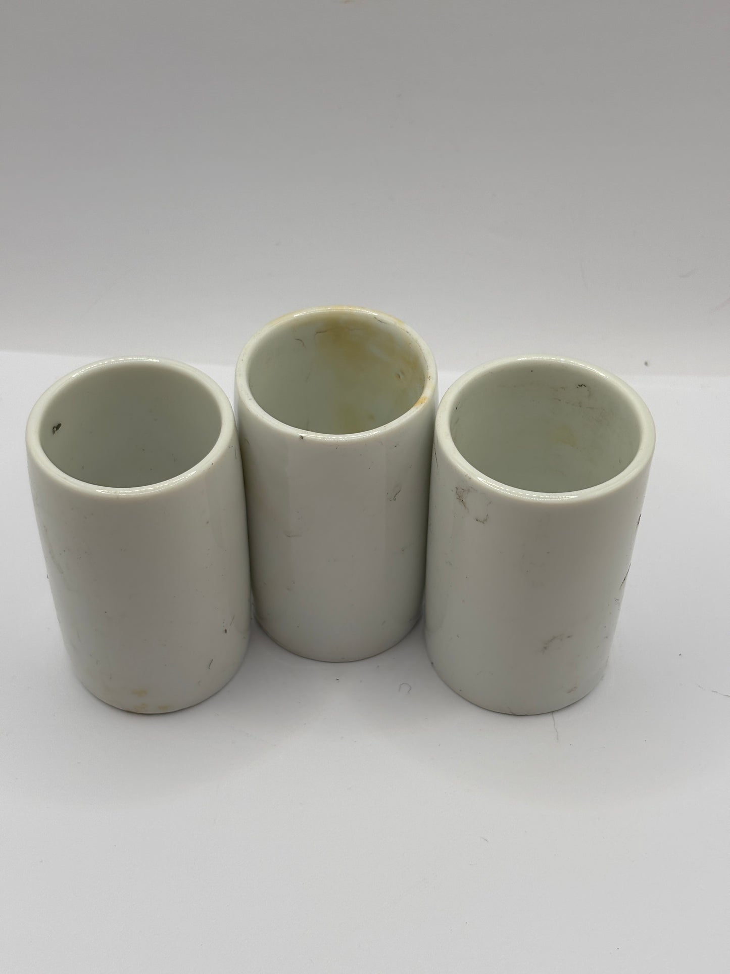 3 old small stoneware jars & pots