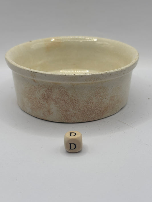 Old plain stoneware meat paste pot, potted meat (D)