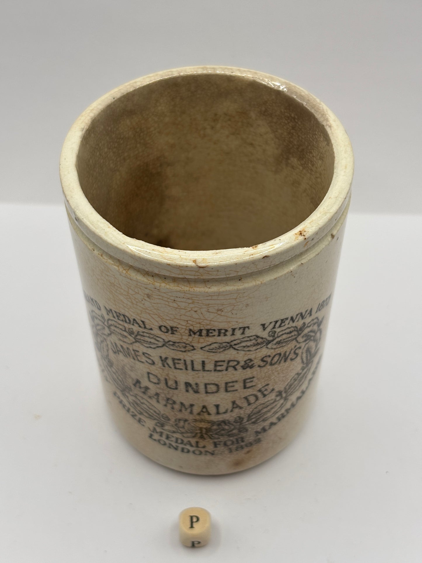 Old 1lb James Keiller Dundee marmalade jar (P)