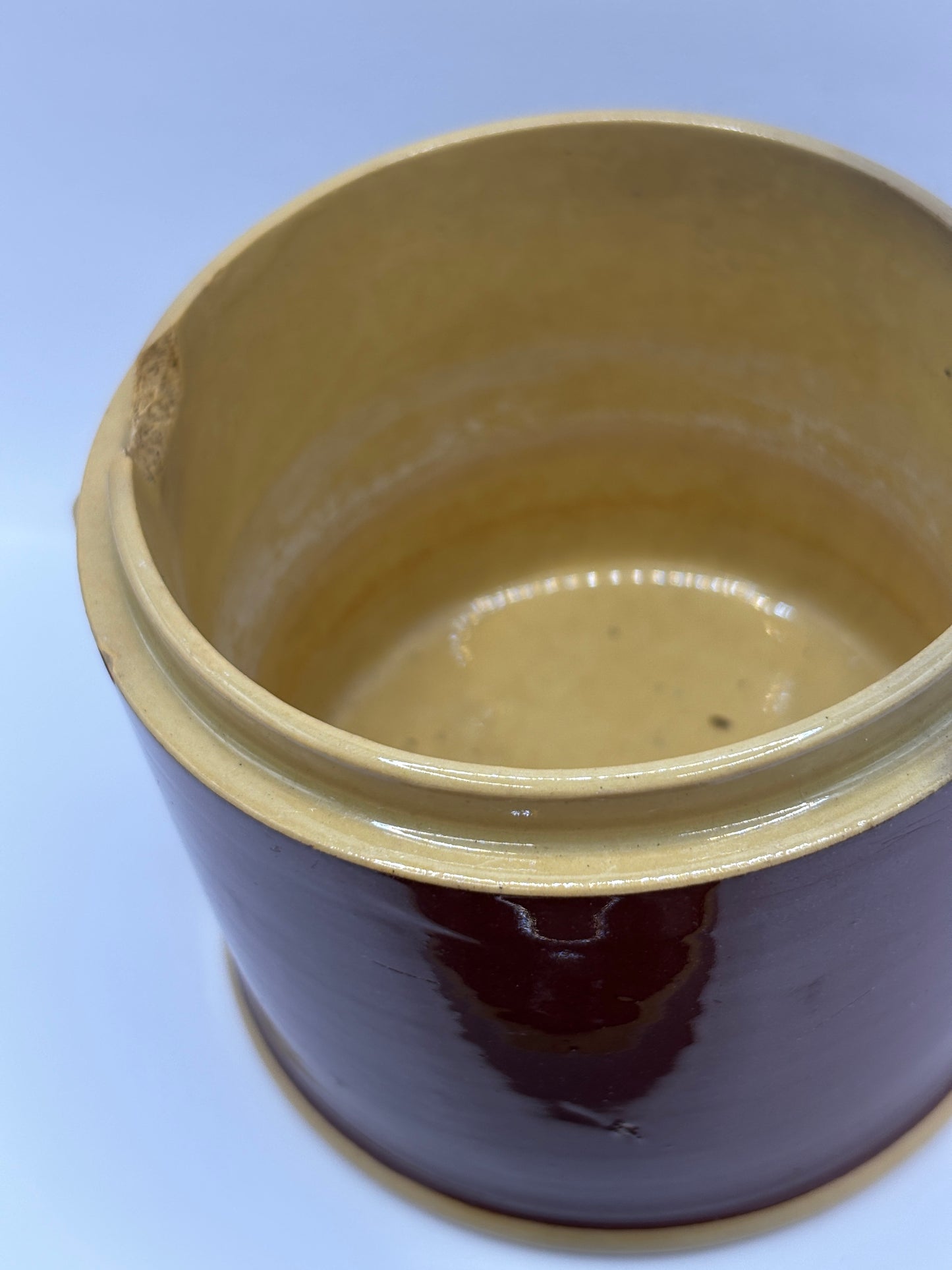 Old french terrine jar/pot. Base and lid (a)