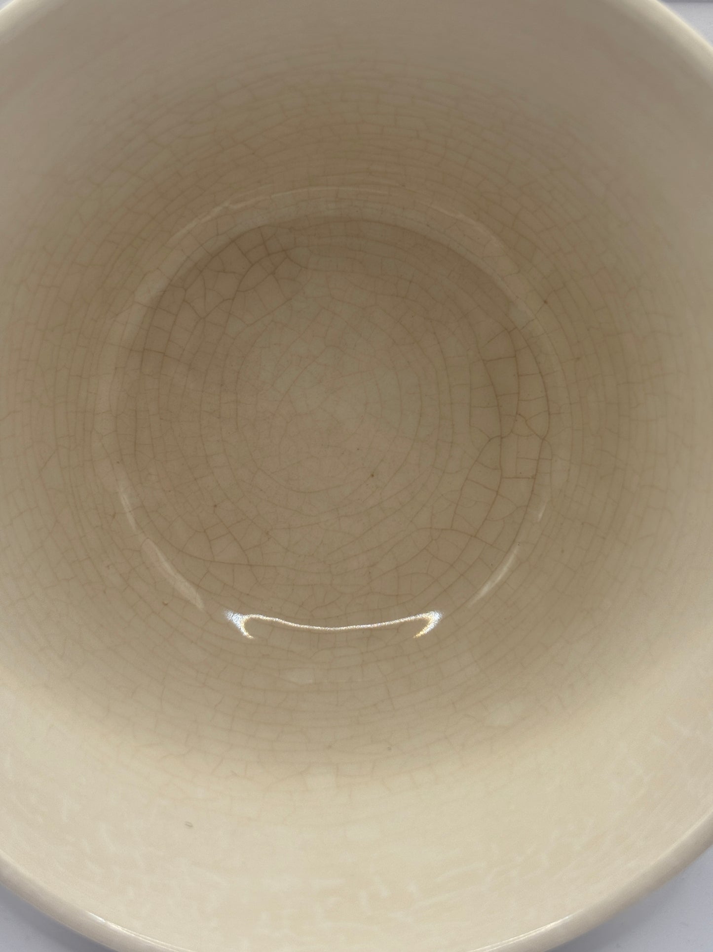 vintage pudding bowl (e) stained & crazed